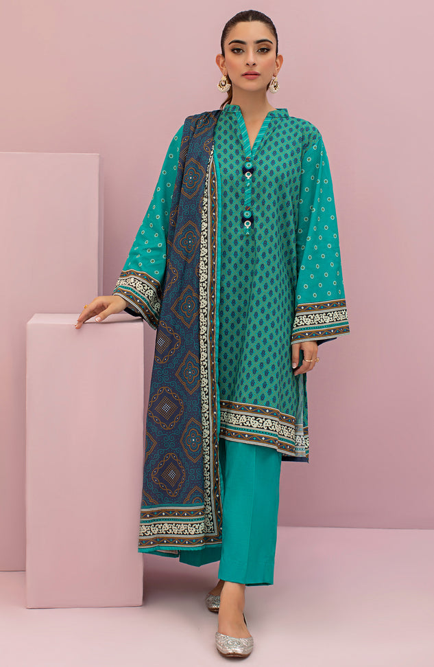 OTL-22-116/U GREEN LAWN  UNSTITCHED SHIRT DUPATTA PANTS