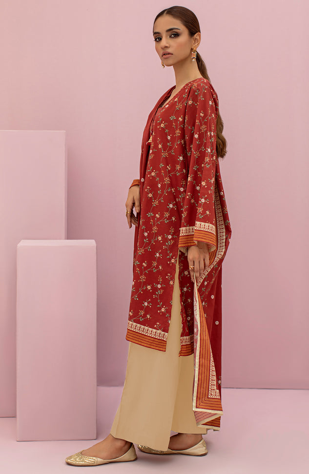 OTL-22-118/U MAROON LAWN UNSTITCHED SHIRT DUPATTA PANTS