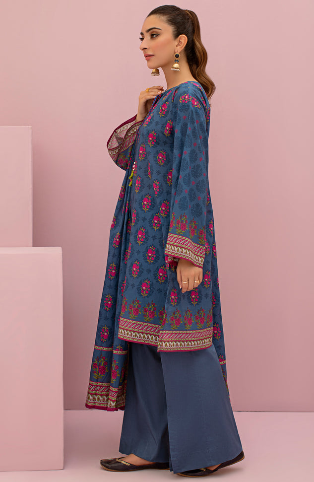 OTL-22-113/U BLUE LAWN  UNSTITCHED SHIRT DUPATTA PANTS