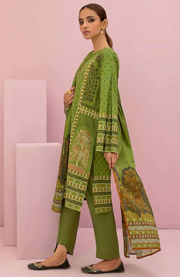 OTL-22-099/U GREEN LAWN  UNSTITCHED SHIRT DUPATTA PANTS