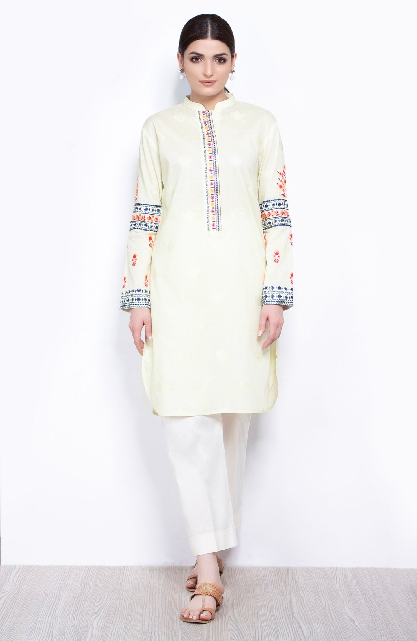 Unstitched 1 Piece Embroidered Jacquard Shirt