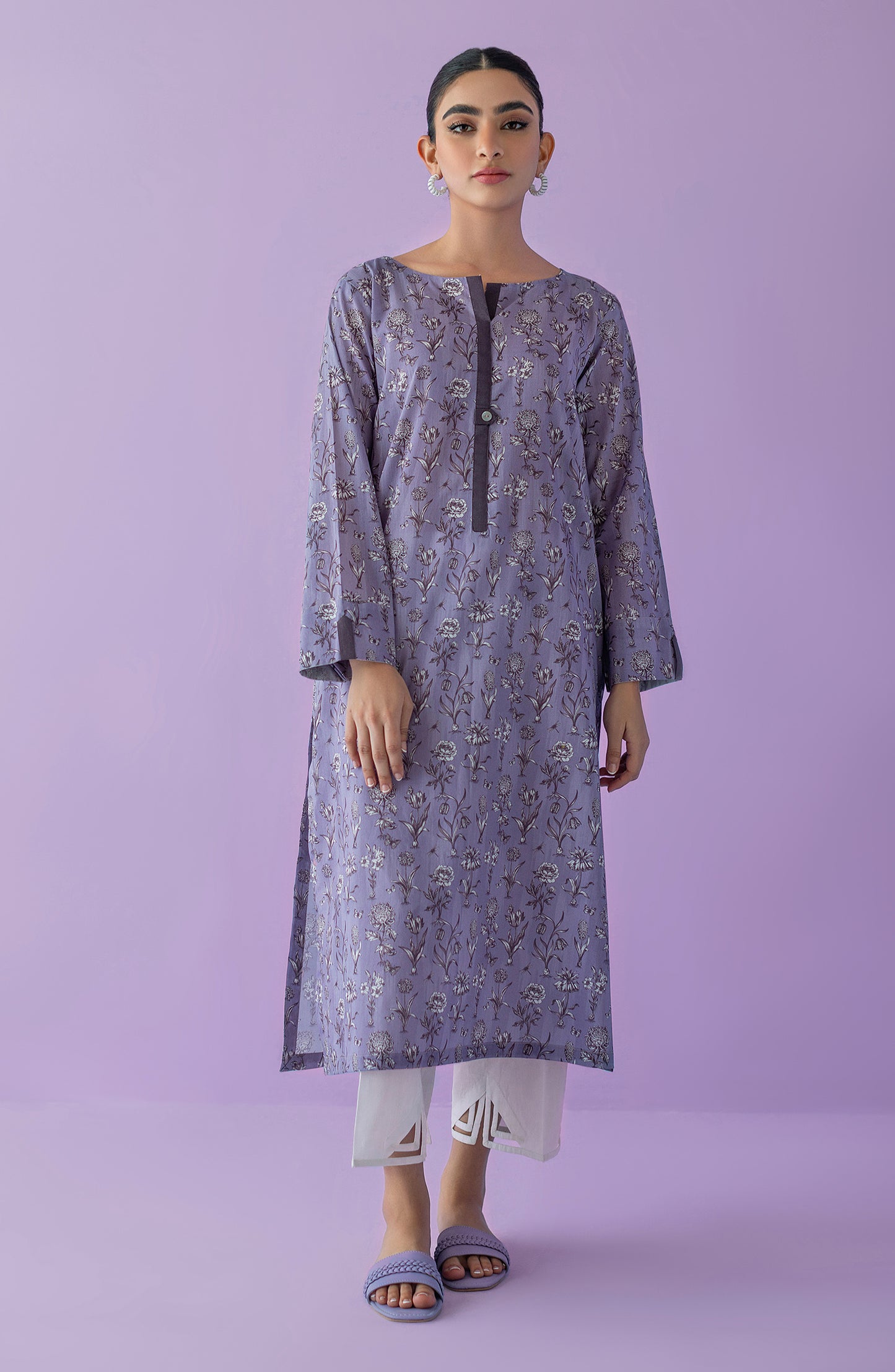 HCS-23-020/S LILAC LAWN SCSHIRT READY TO WEAR SHIRT