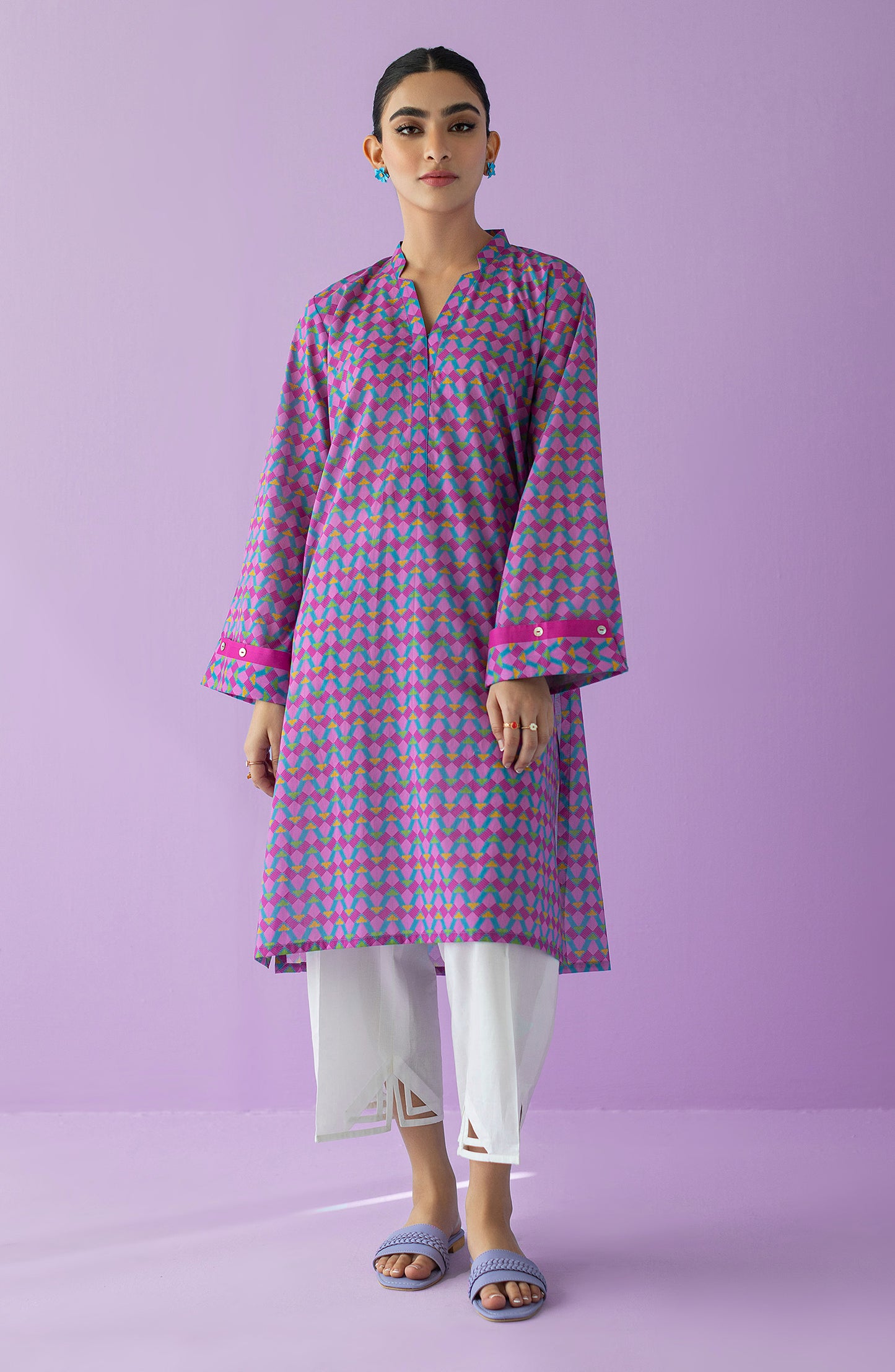 HCS-23-017/S PINK LAWN SCSHIRT READY TO WEAR SHIRT