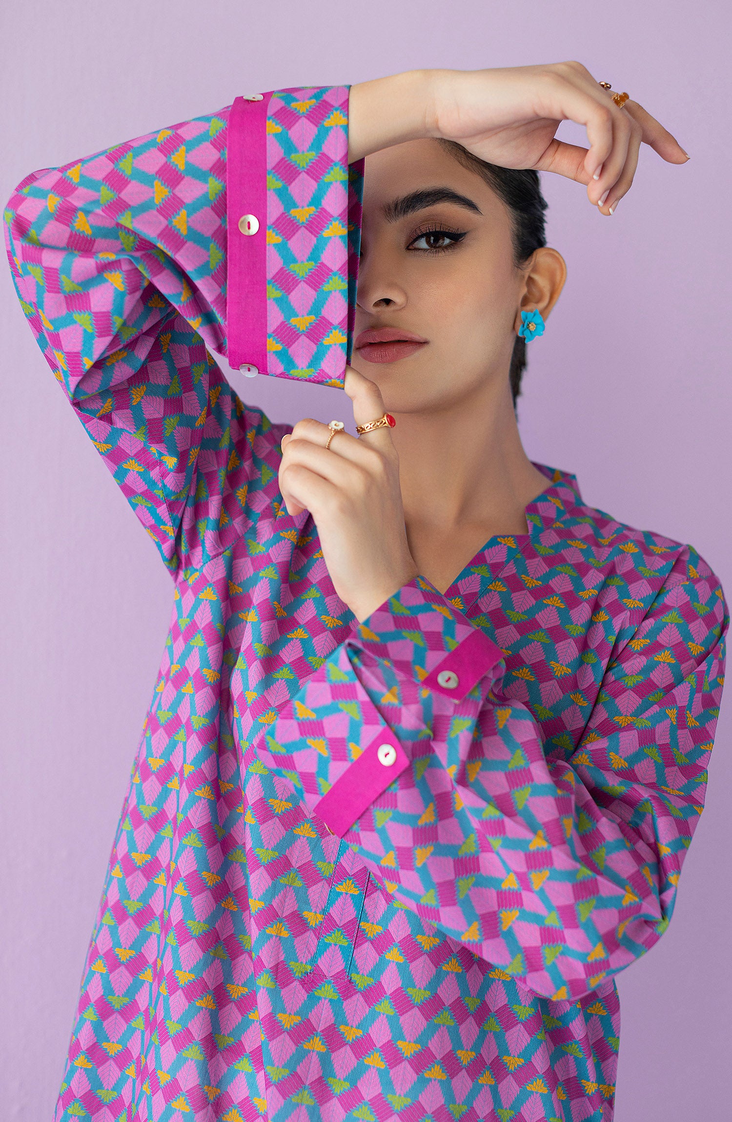 HCS-23-017/S PINK LAWN SCSHIRT READY TO WEAR SHIRT
