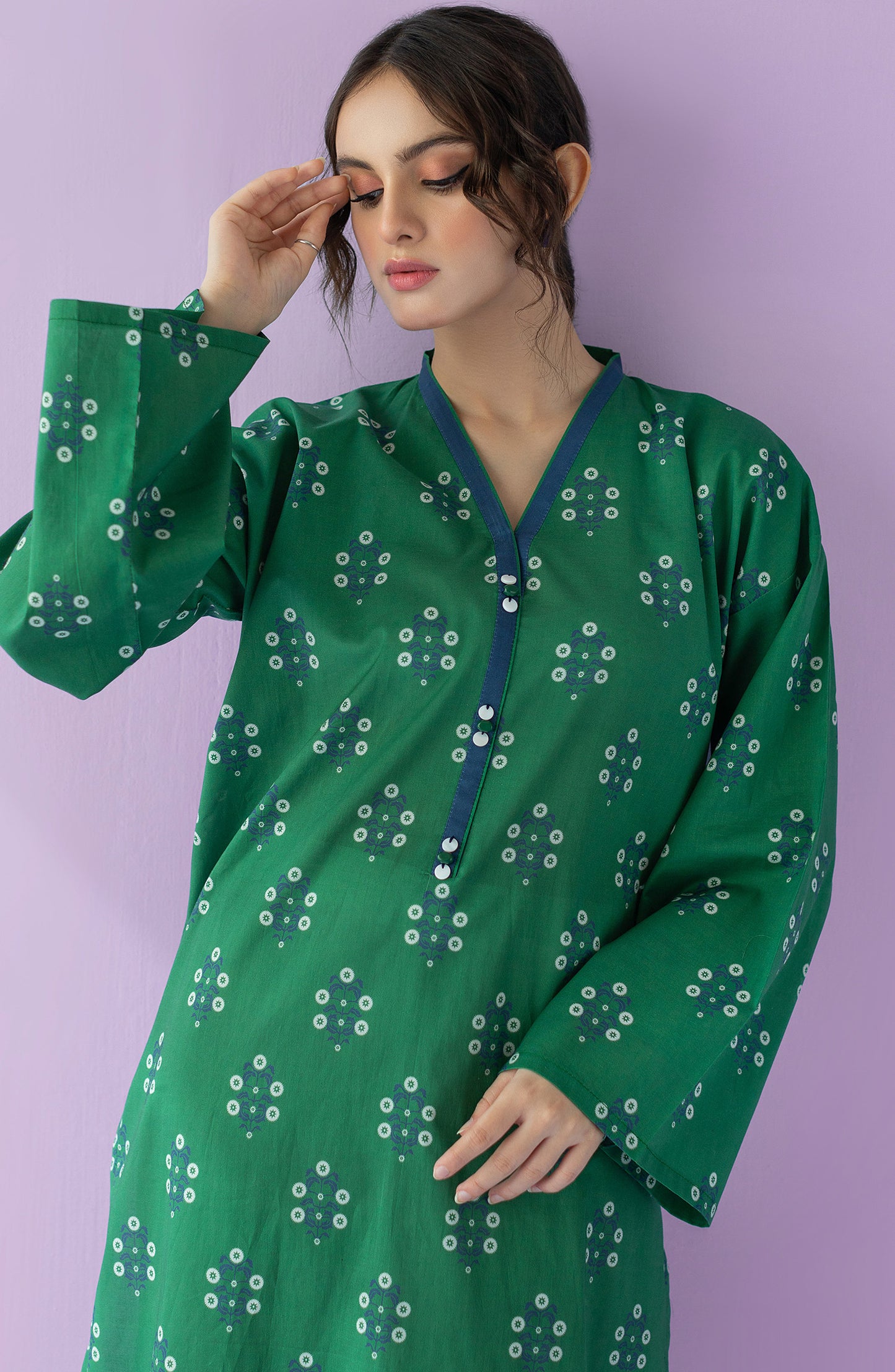 HCS-23-023/S GREEN LAWN SCSHIRT READY TO WEAR SHIRT