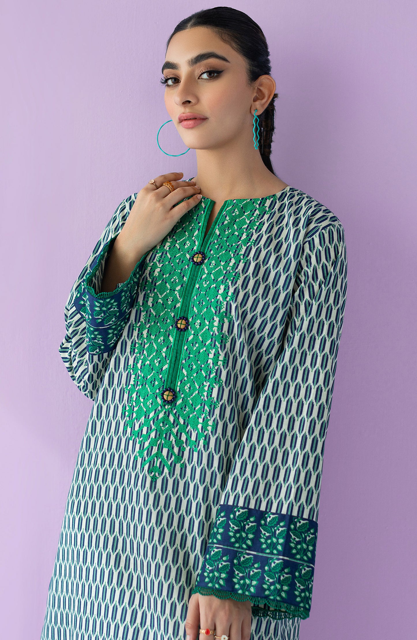 HCS-23-006/U BLUE LAWN SCSHIRT UNSTITCHED SHIRT