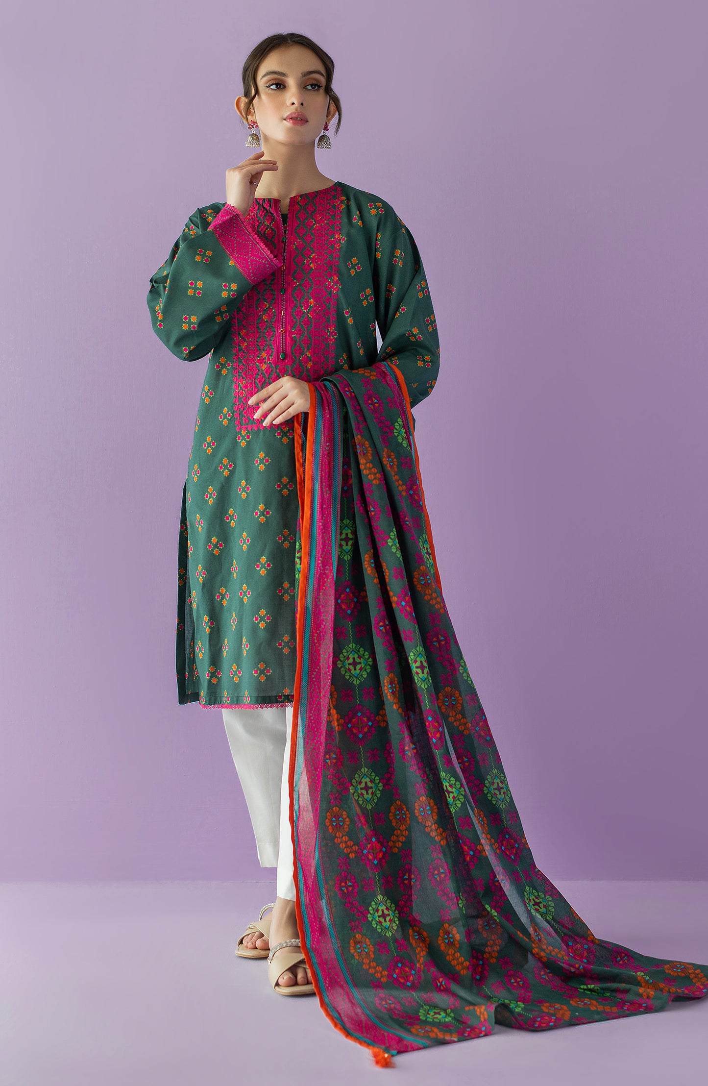 NRDS-23-011/S GREEN LAWN  READY TO WEAR SHIRT DUPATTA