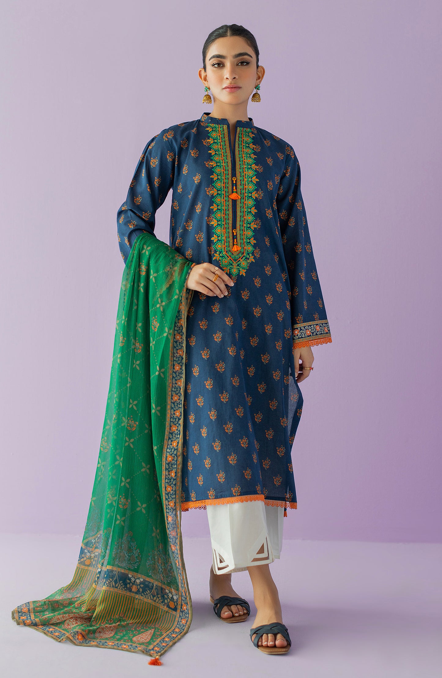 NRDS-23-021/S BLUE LAWN  READY TO WEAR SHIRT DUPATTA