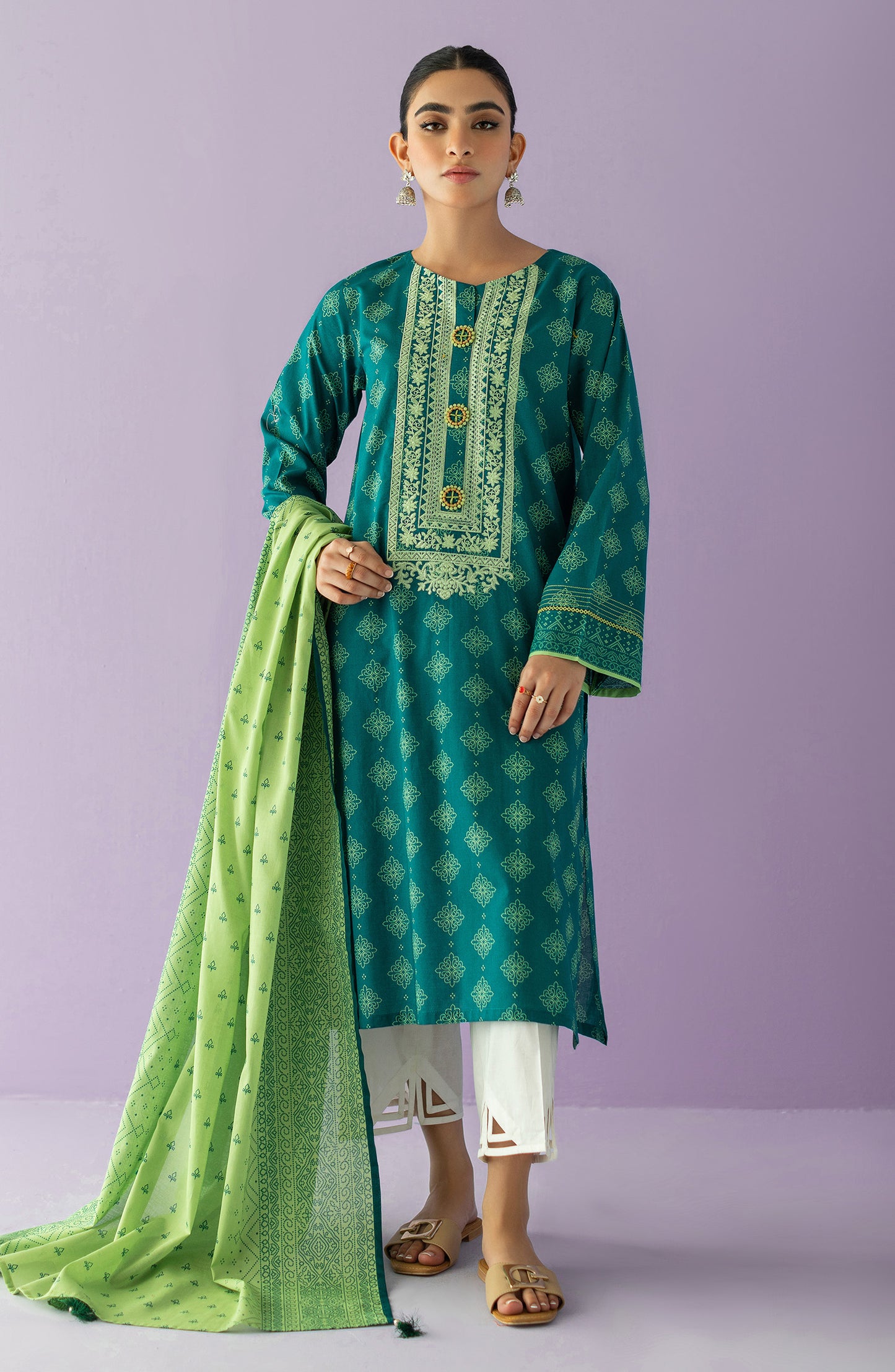 NRDS-23-007/S GREEN LAWN  READY TO WEAR SHIRT DUPATTA
