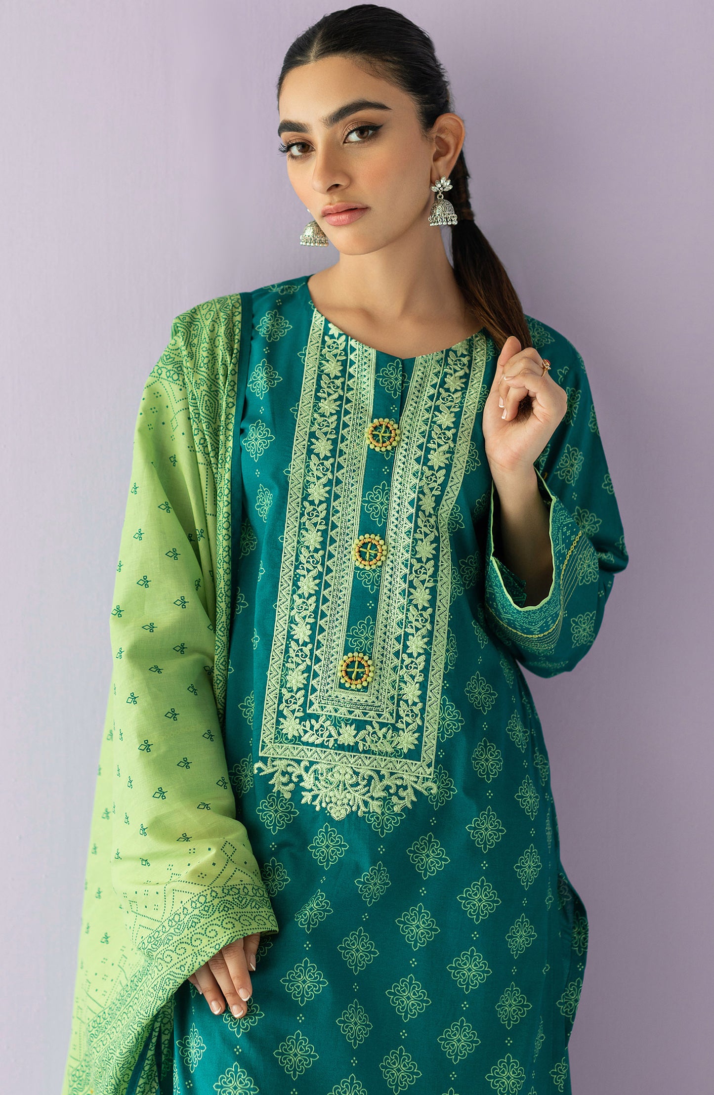 NRDS-23-007/S GREEN LAWN  READY TO WEAR SHIRT DUPATTA
