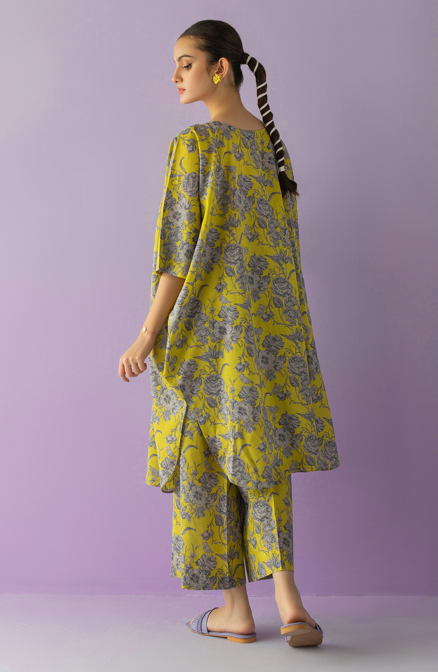 NRDS-23-027/U YELLOW LAWN  UNSTITCHED SHIRT PANTS