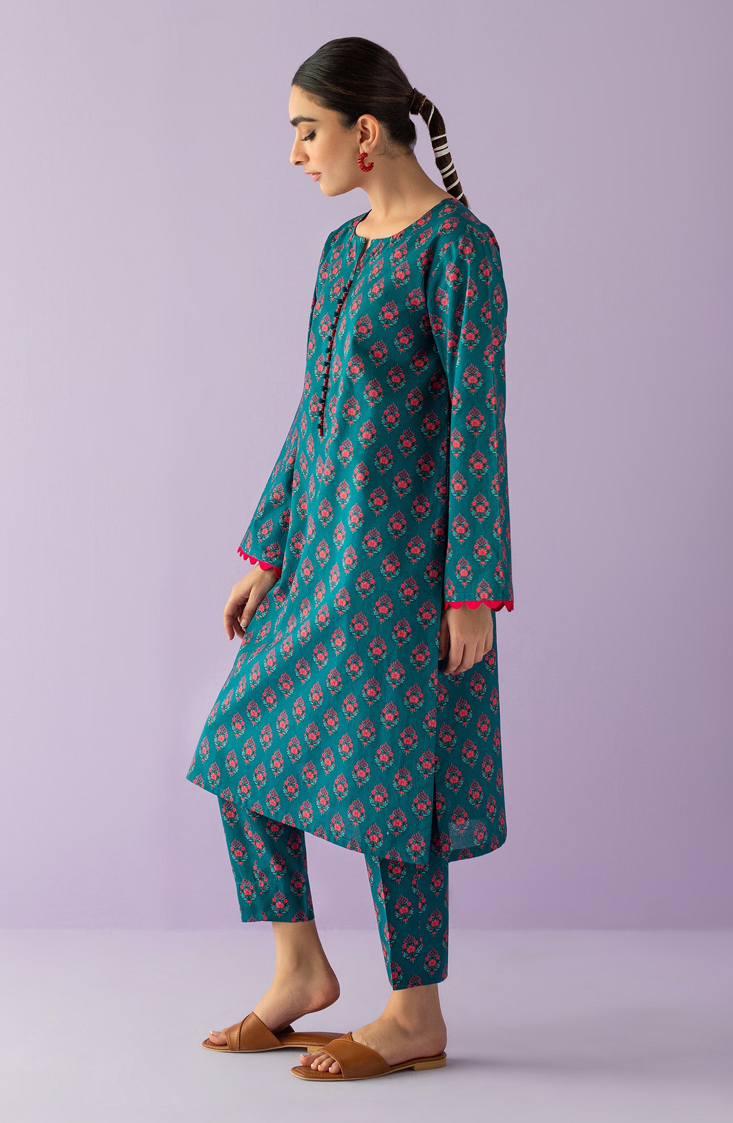 NRDS-23-023/U TEAL LAWN  UNSTITCHED SHIRT PANTS