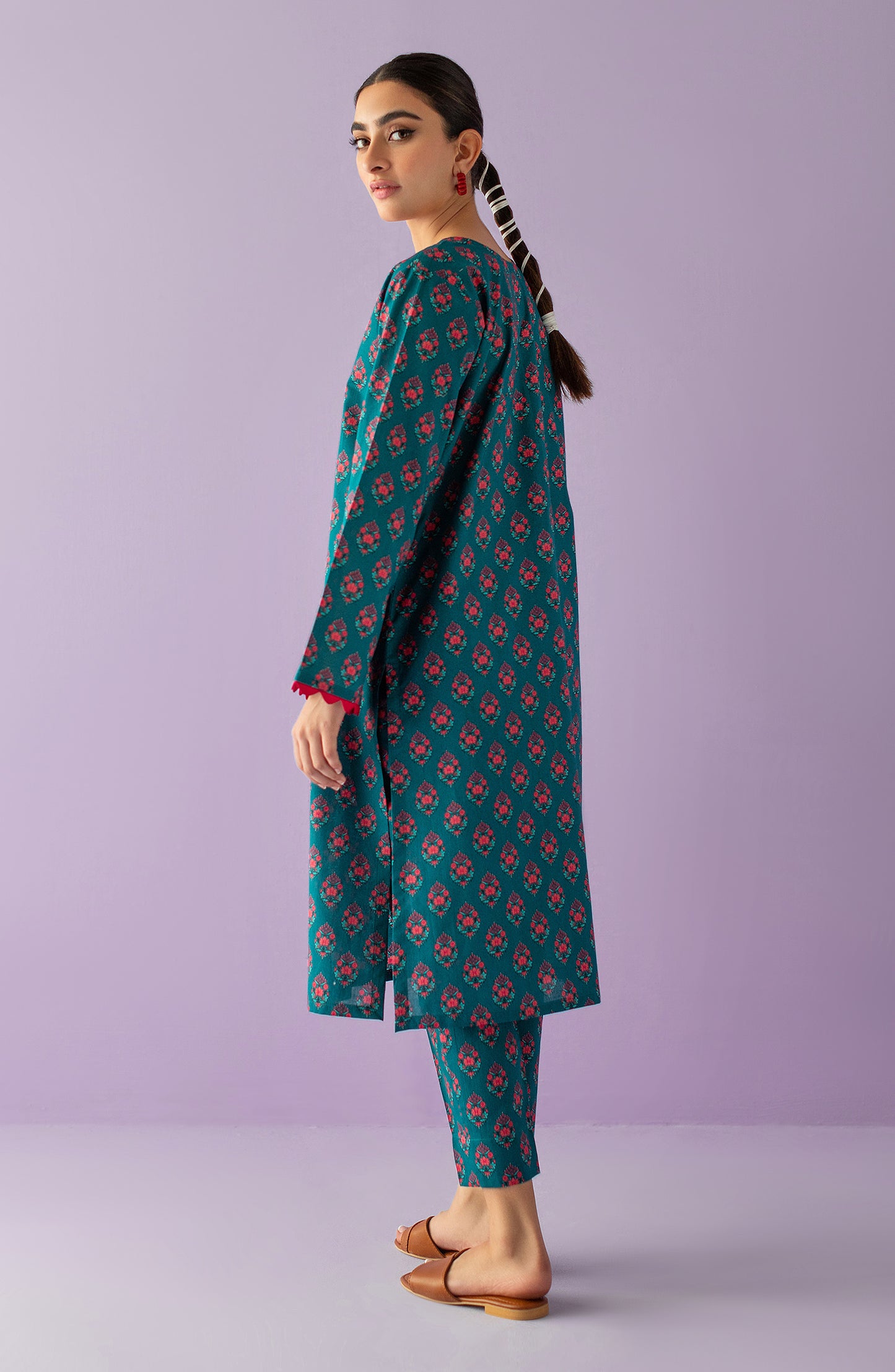 NRDS-23-023/U TEAL LAWN  UNSTITCHED SHIRT PANTS