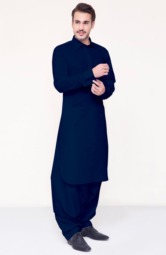 OMM-22-005/S NAVY PREMIUM COTTON  READY TO WEAR KAMEEZ SHALWAR