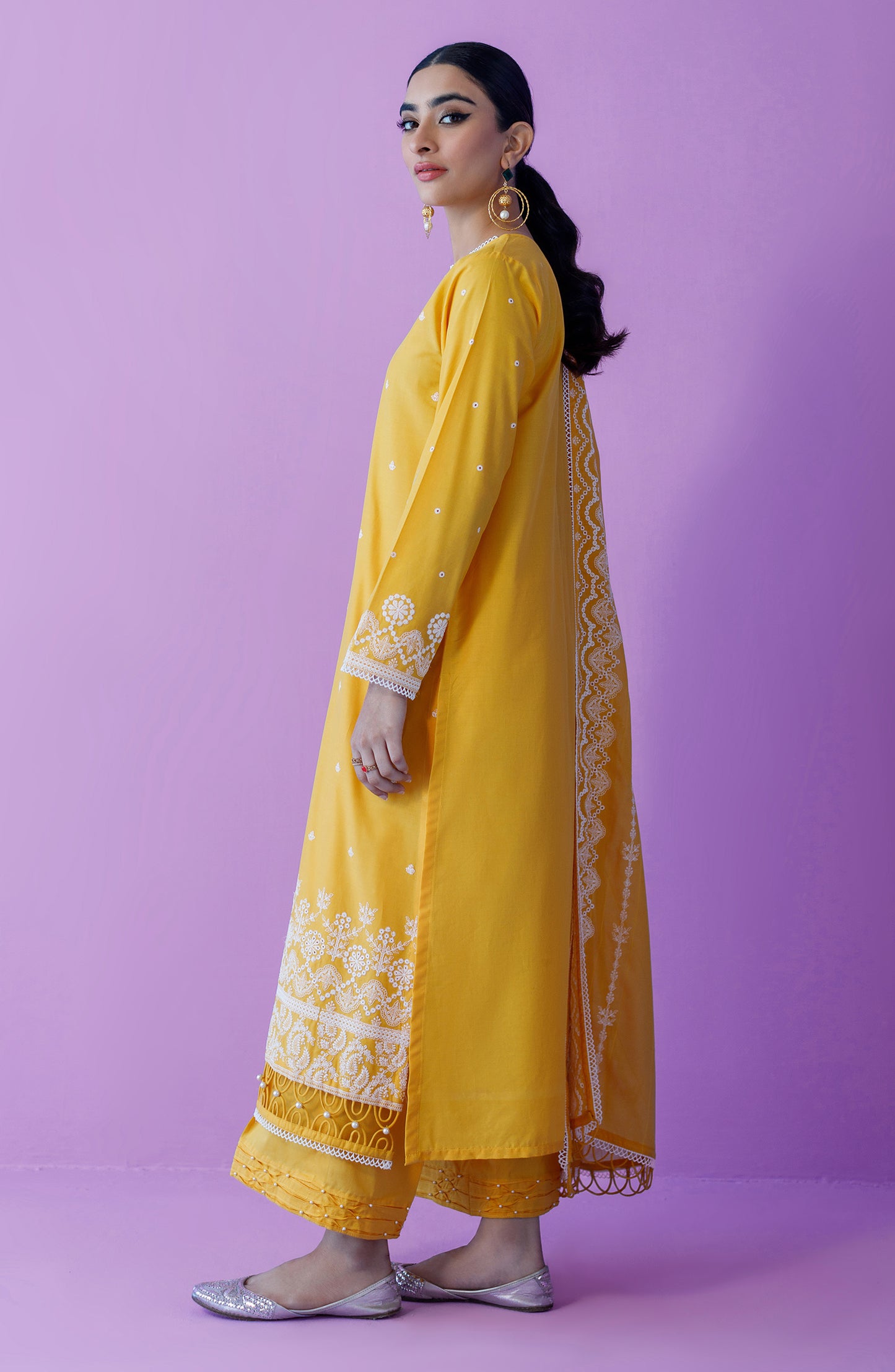 OTLF-23-016/U YELLOW LAWN  UNSTITCHED SHIRT DUPATTA PANTS