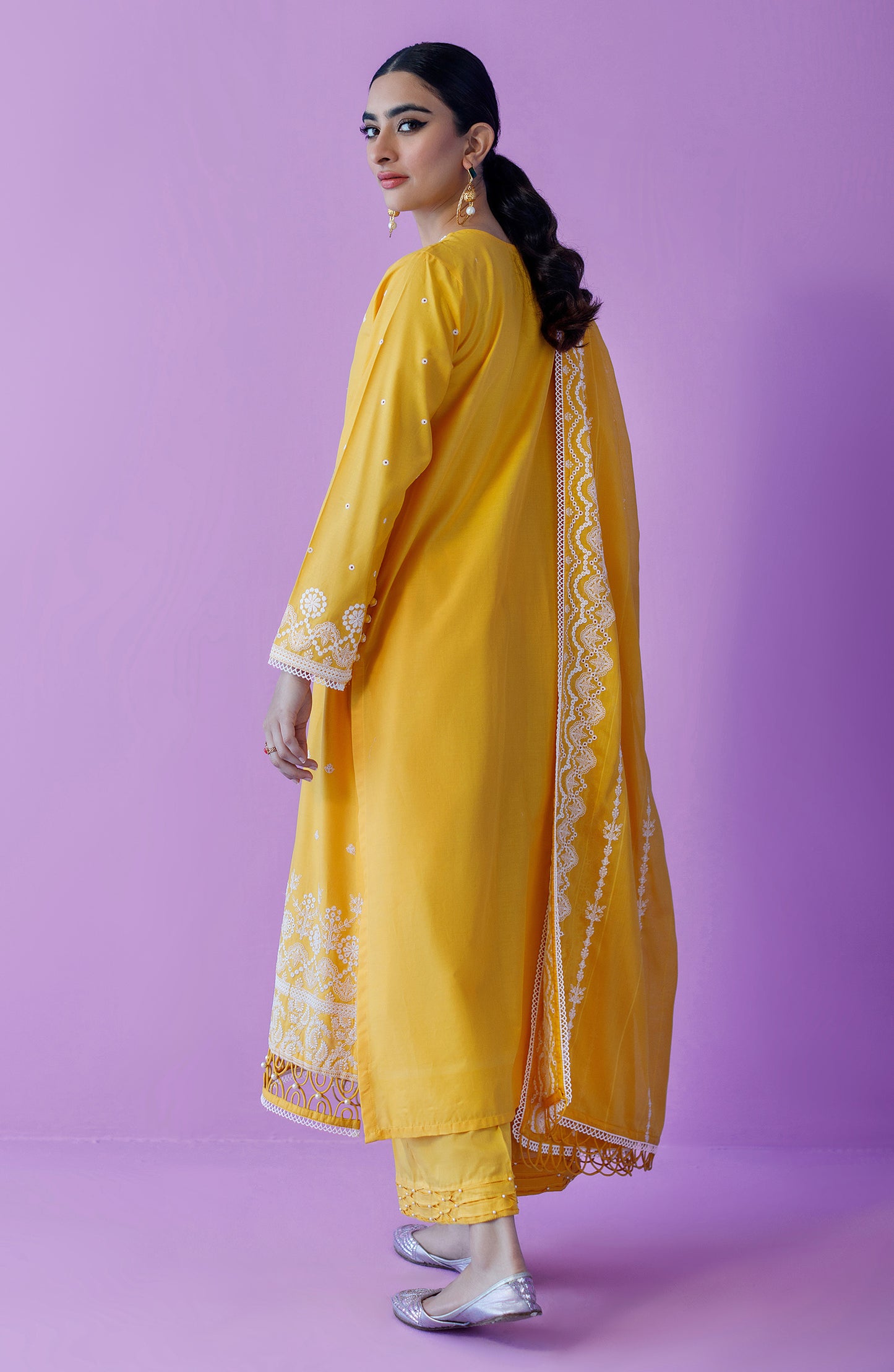 OTLF-23-016/U YELLOW LAWN  UNSTITCHED SHIRT DUPATTA PANTS