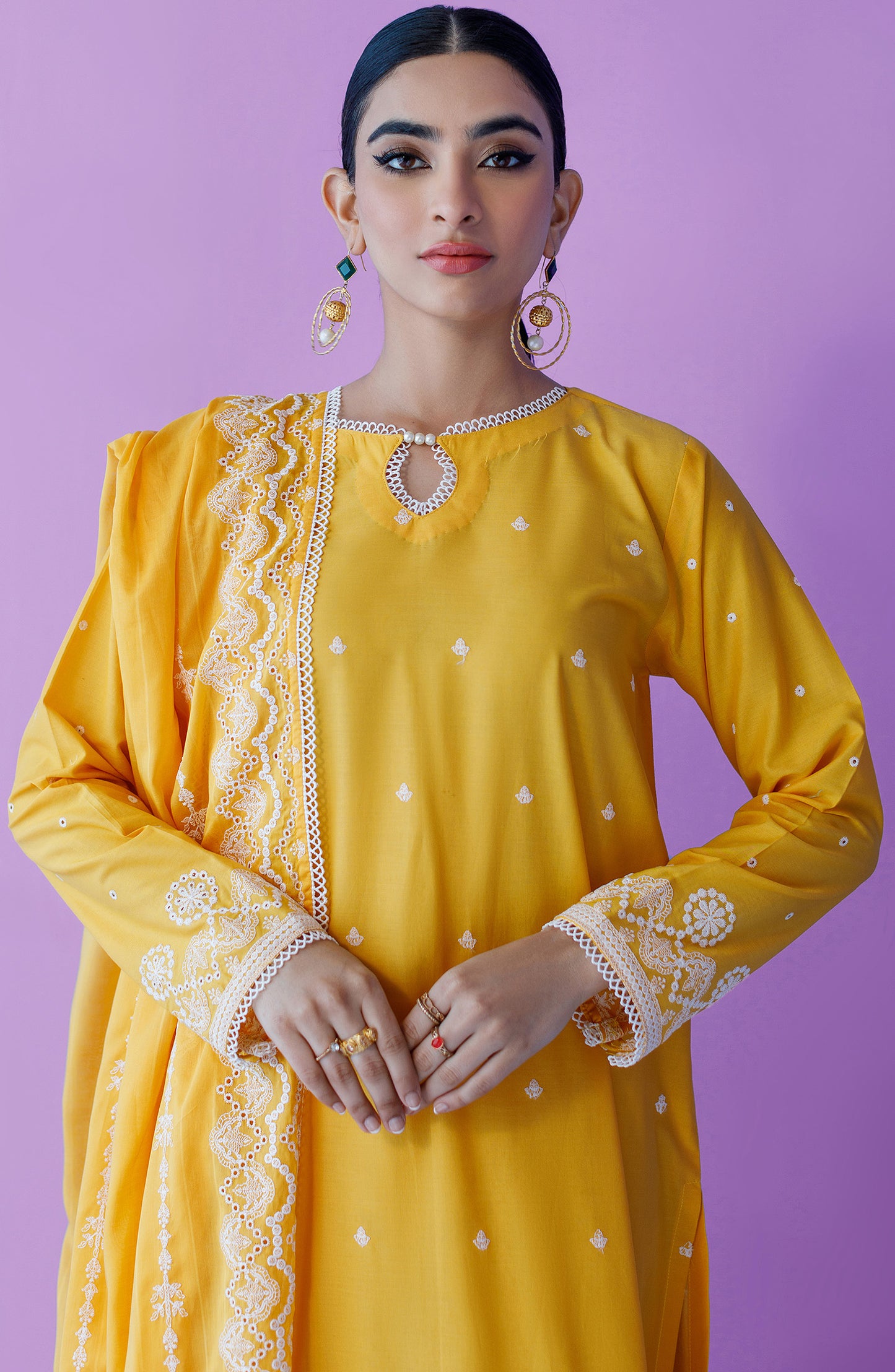 OTLF-23-016/U YELLOW LAWN  UNSTITCHED SHIRT DUPATTA PANTS