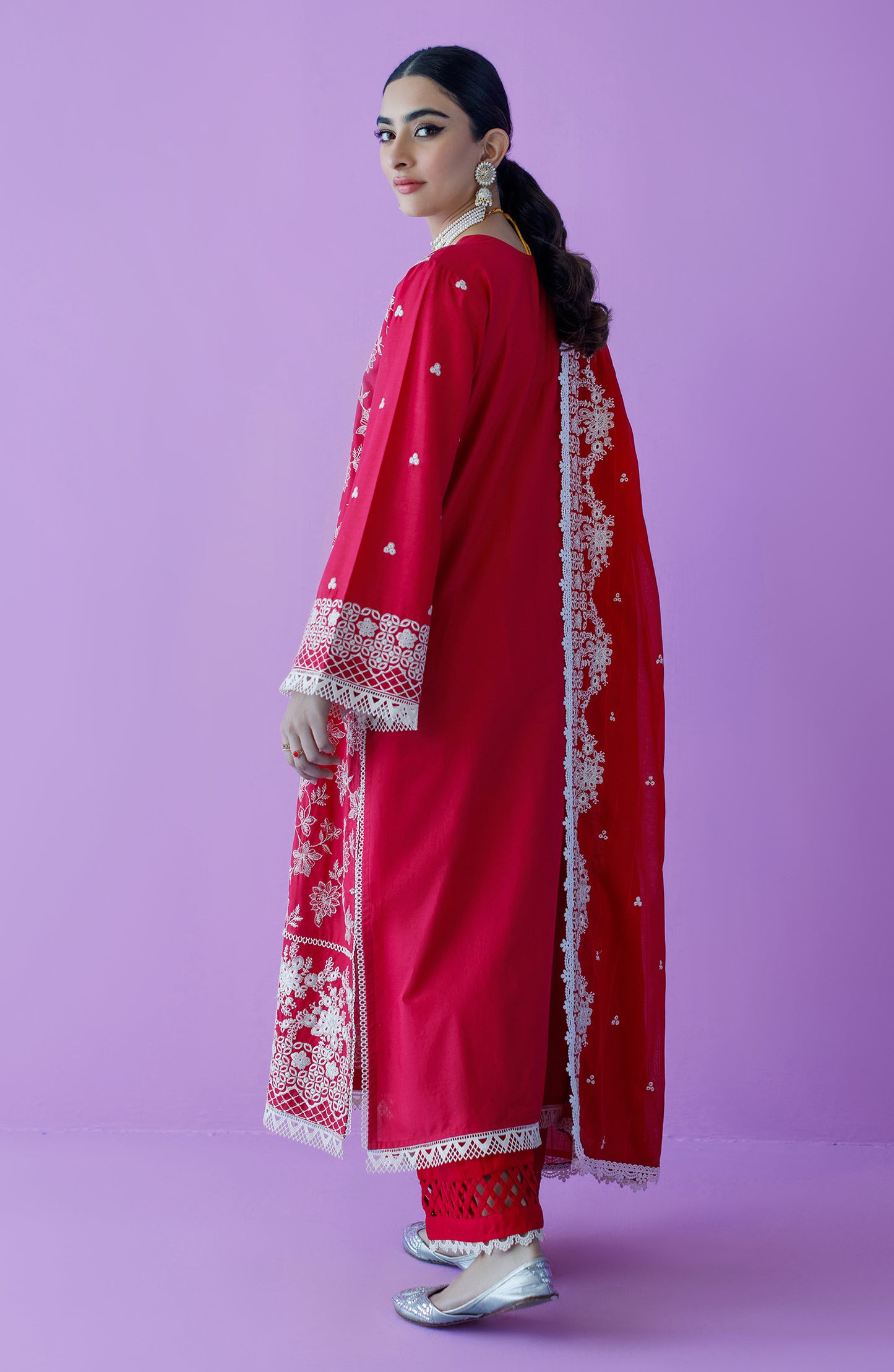 OTLF-23-010/U RED LAWN  UNSTITCHED SHIRT DUPATTA PANTS