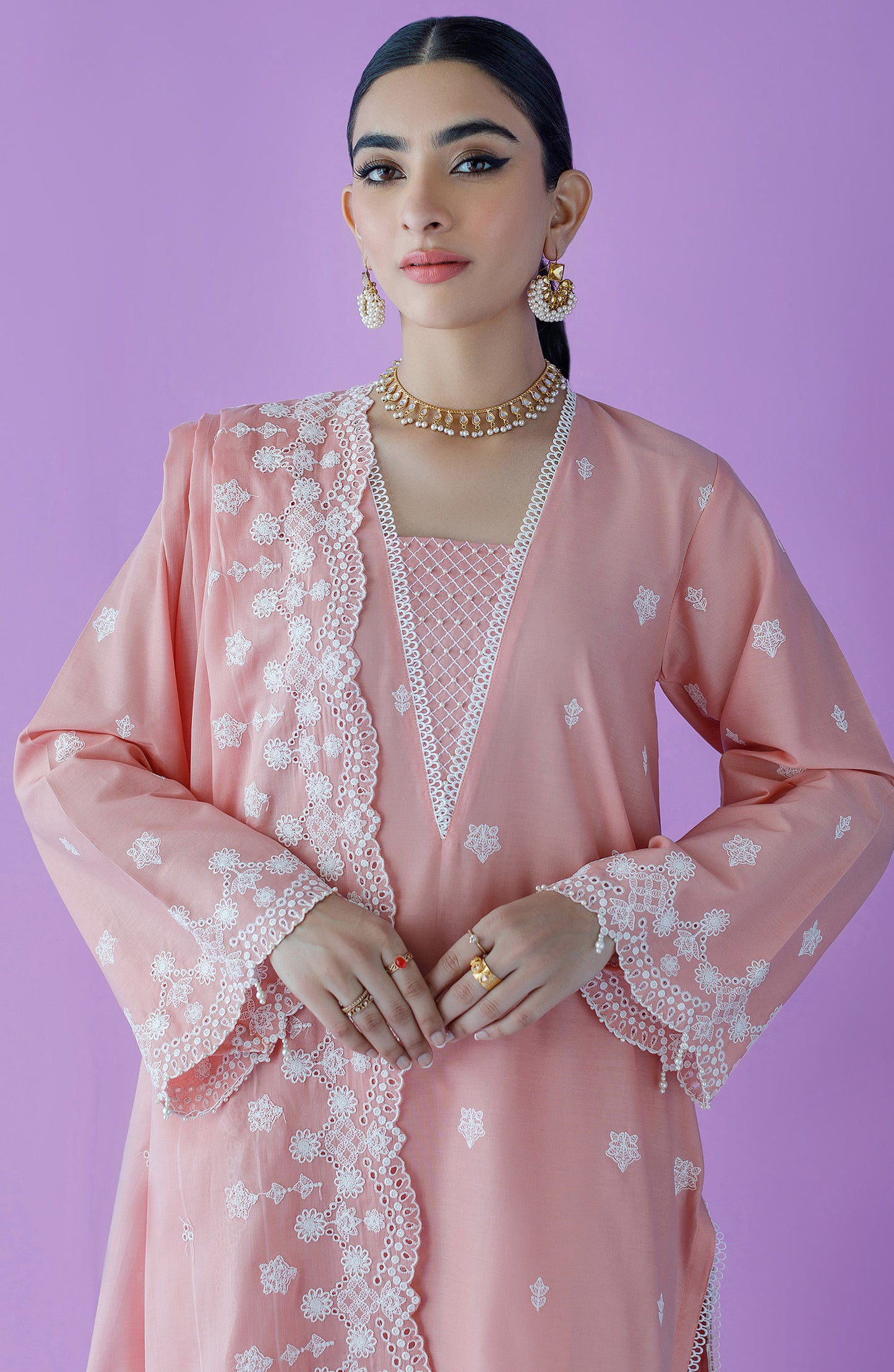 OTLF-23-012/U PEACH LAWN  UNSTITCHED SHIRT DUPATTA PANTS
