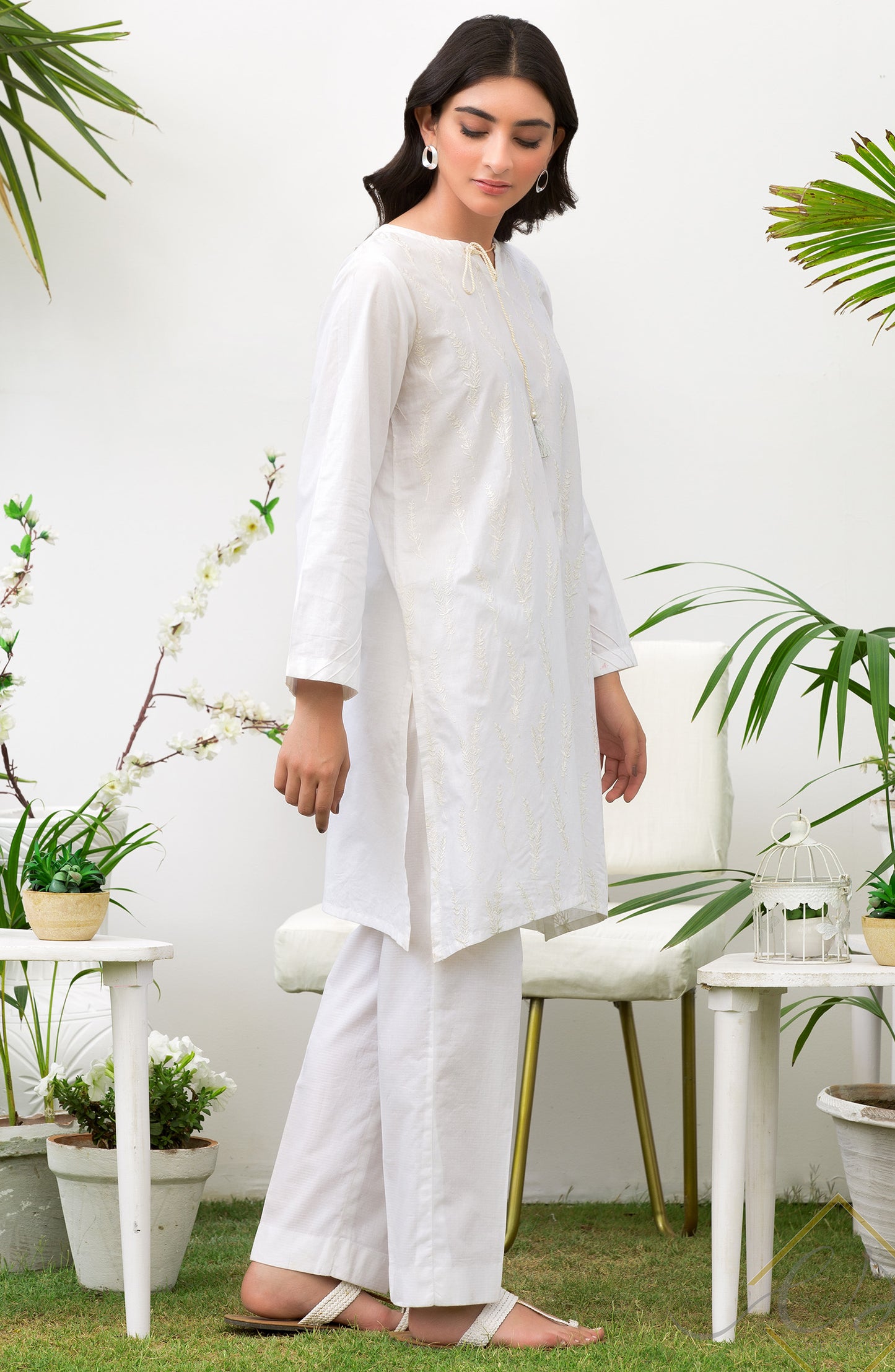 Stitched 1 Piece Embroidered Cambric Shirt