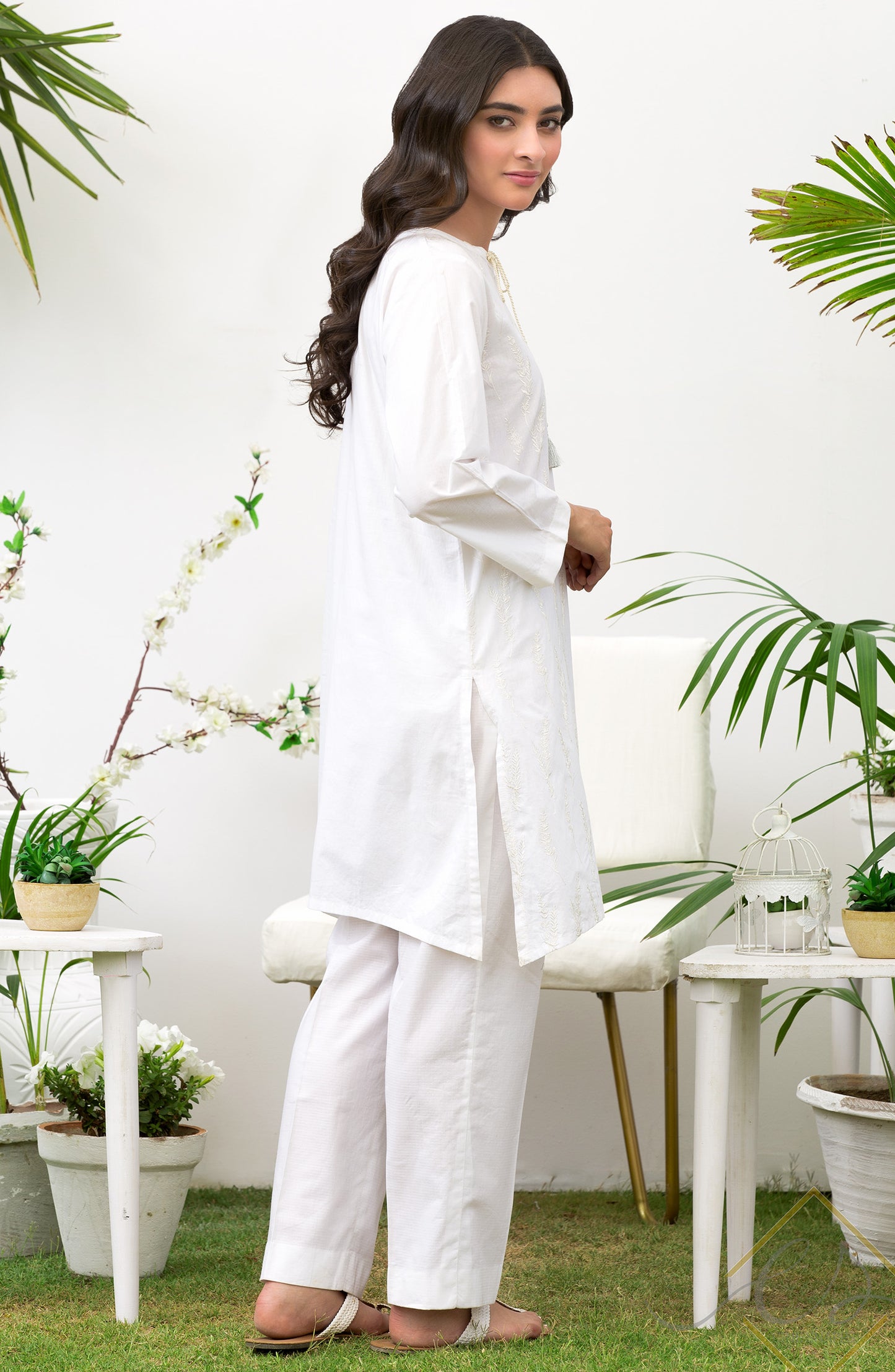Stitched 1 Piece Embroidered Cambric Shirt