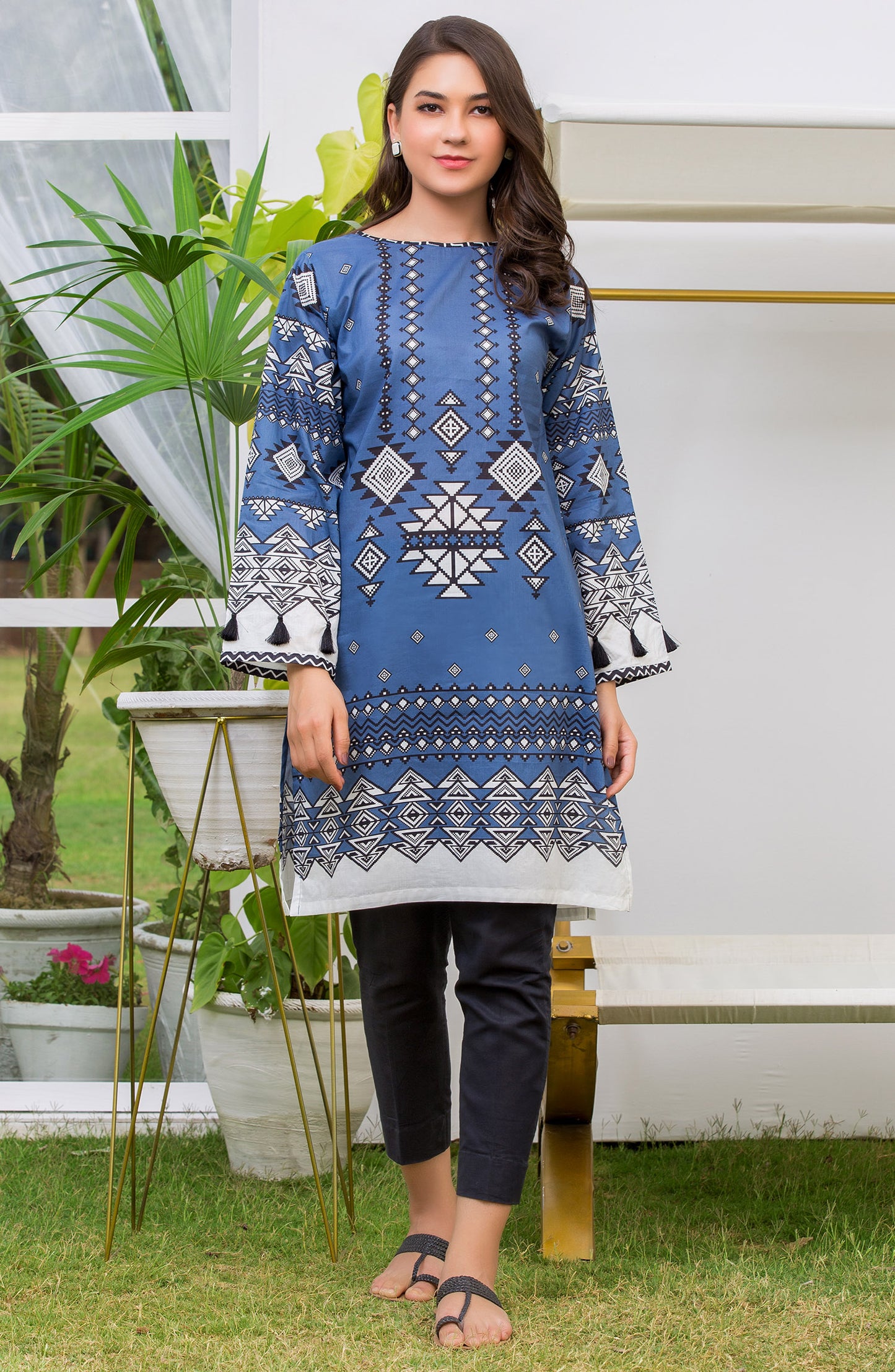 Stitched 1 Piece Printed Lawn Shirt (NRD-371/S BLUE)