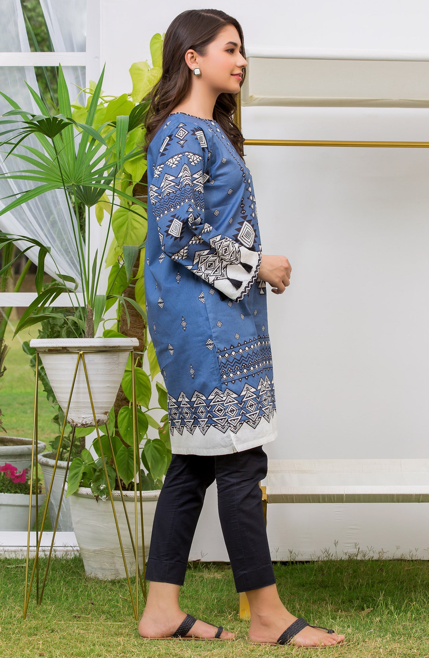 Stitched 1 Piece Printed Lawn Shirt (NRD-371/S BLUE)