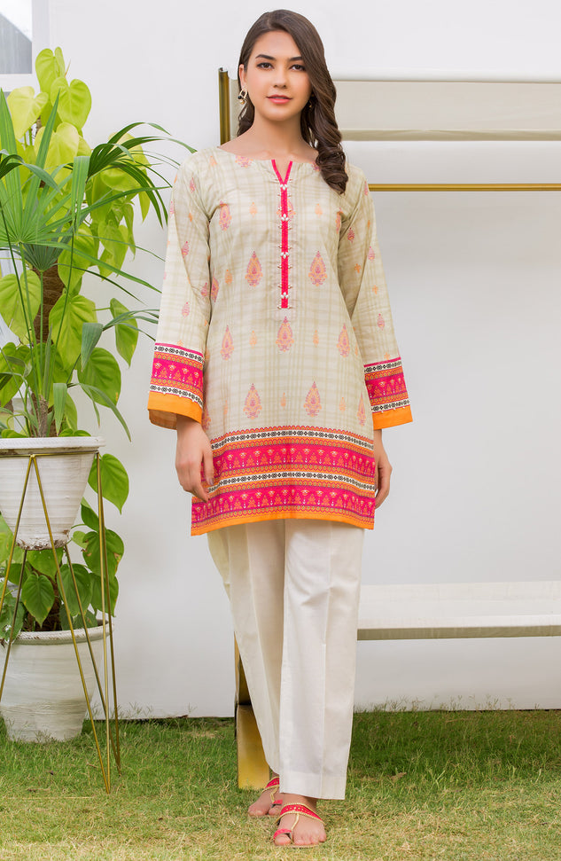 Unstitched 1 Piece Printed Lawn Shirt