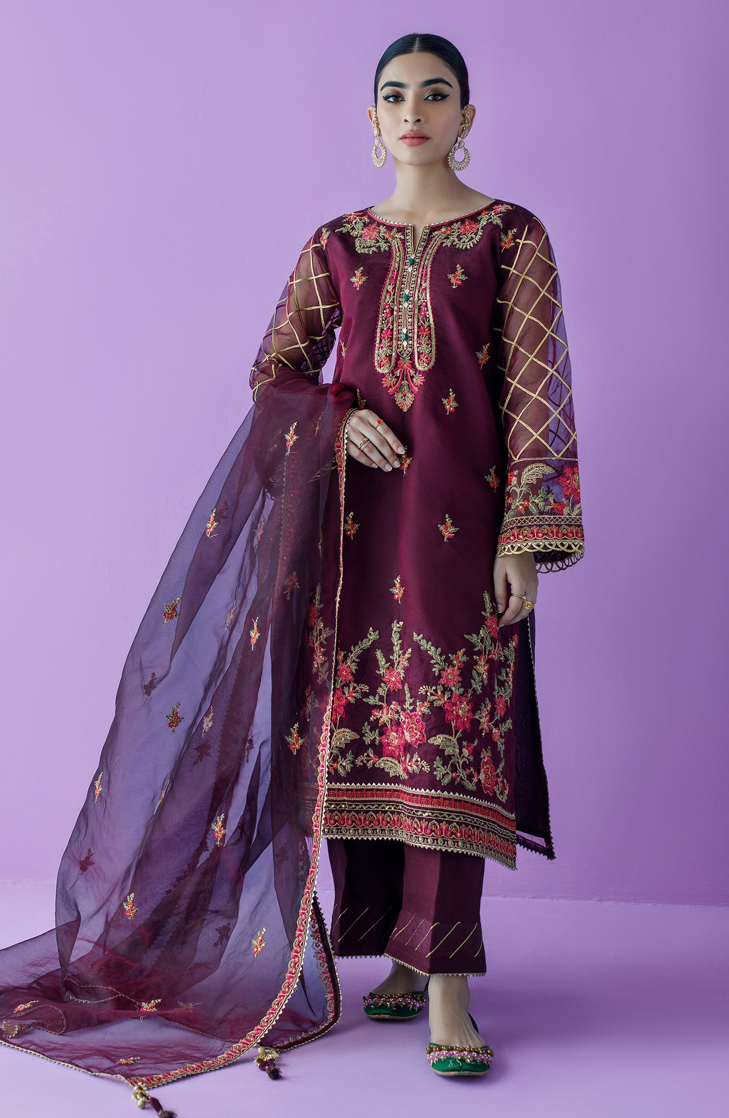 OTLF-23-031 MAGENTA COTTON  UNSTITCHED SHIRT DUPATTA PANTS