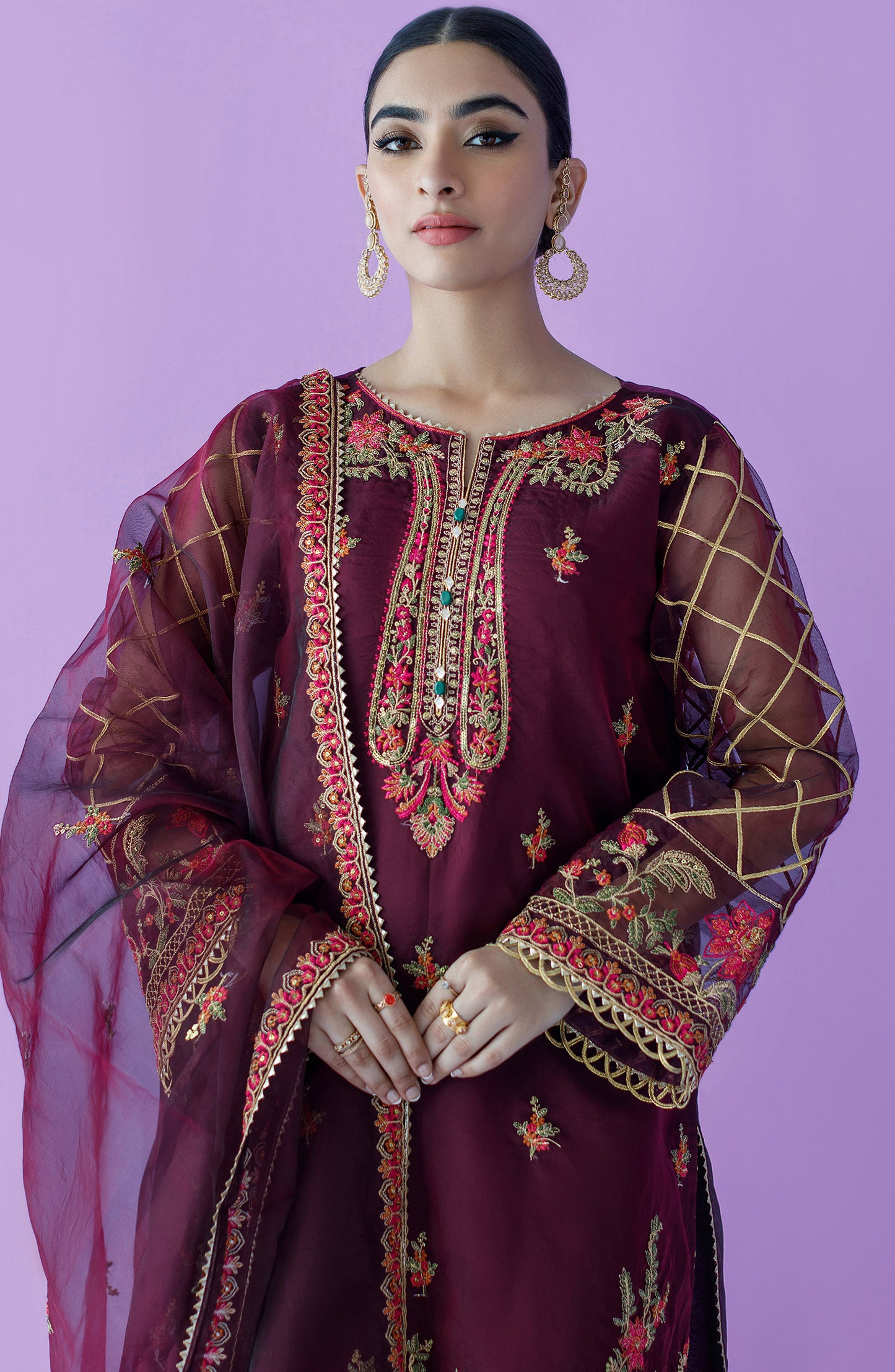 OTLF-23-031 MAGENTA COTTON  UNSTITCHED SHIRT DUPATTA PANTS