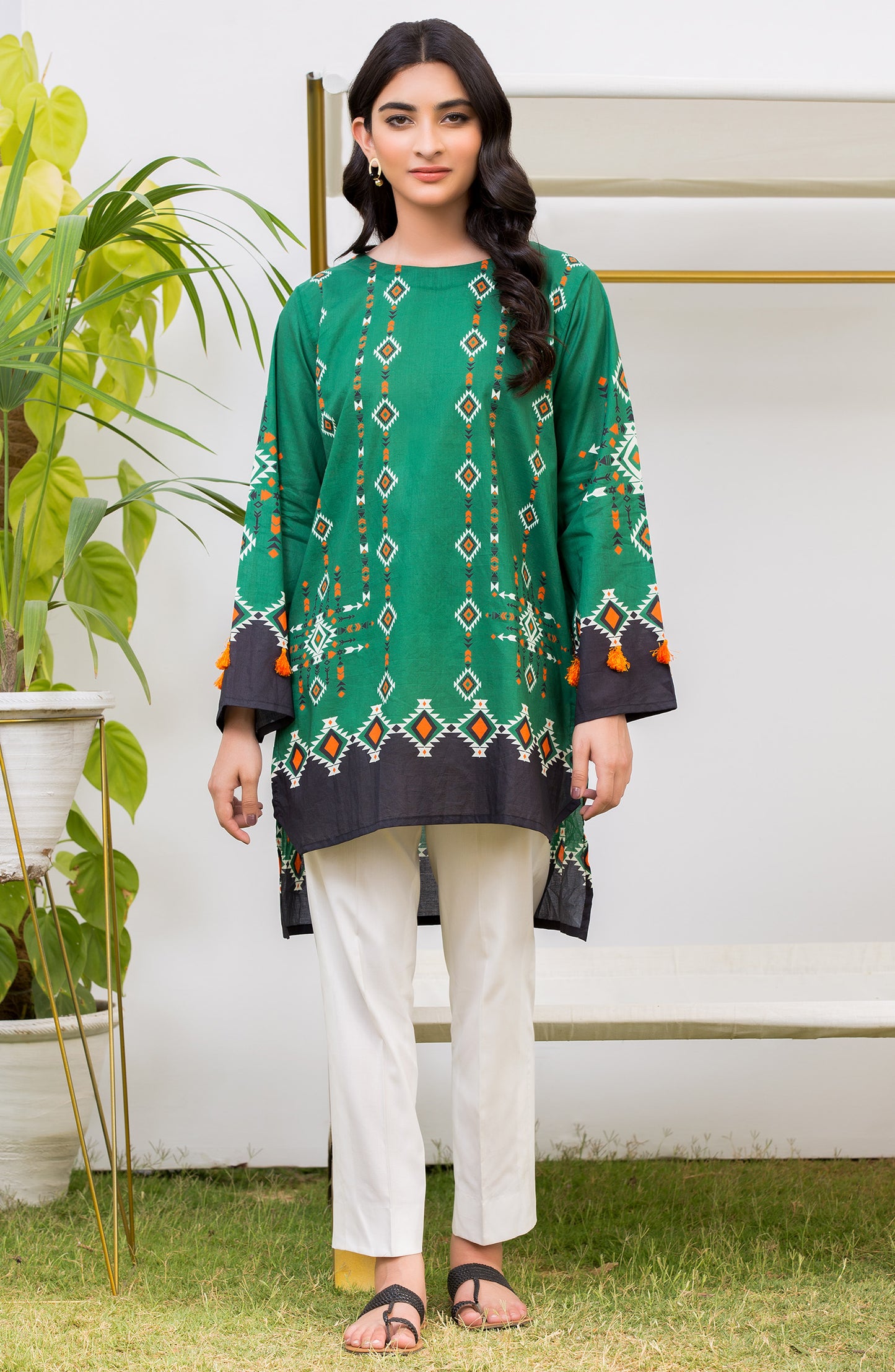 Stitched 1 Piece Printed Cambric Shirt