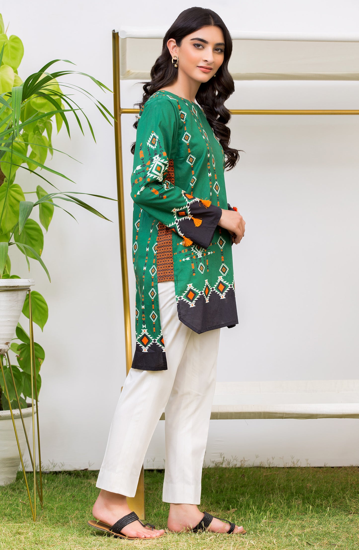 Stitched 1 Piece Printed Cambric Shirt