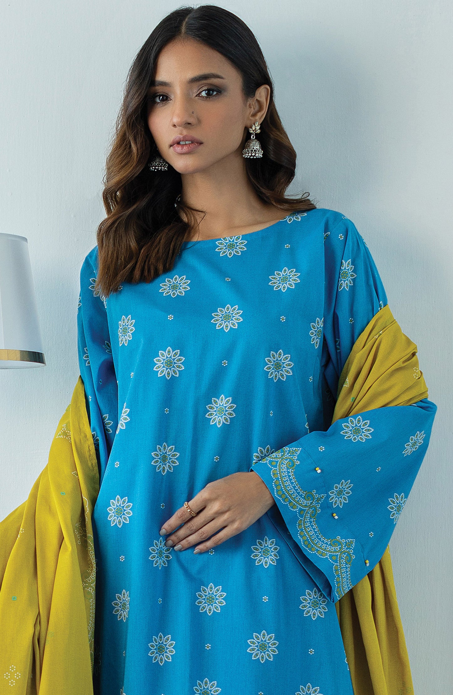 OTL-23-024/U BLUE LAWN  UNSTITCHED SHIRT DUPATTA PANTS