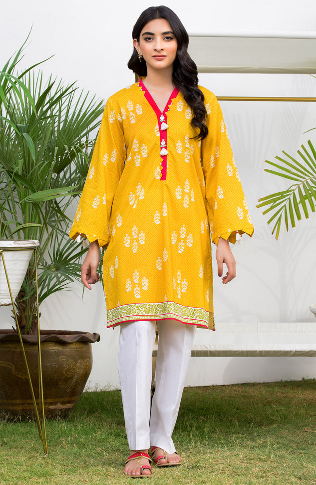 Unstitched 1 Piece Printed Lawn Shirt