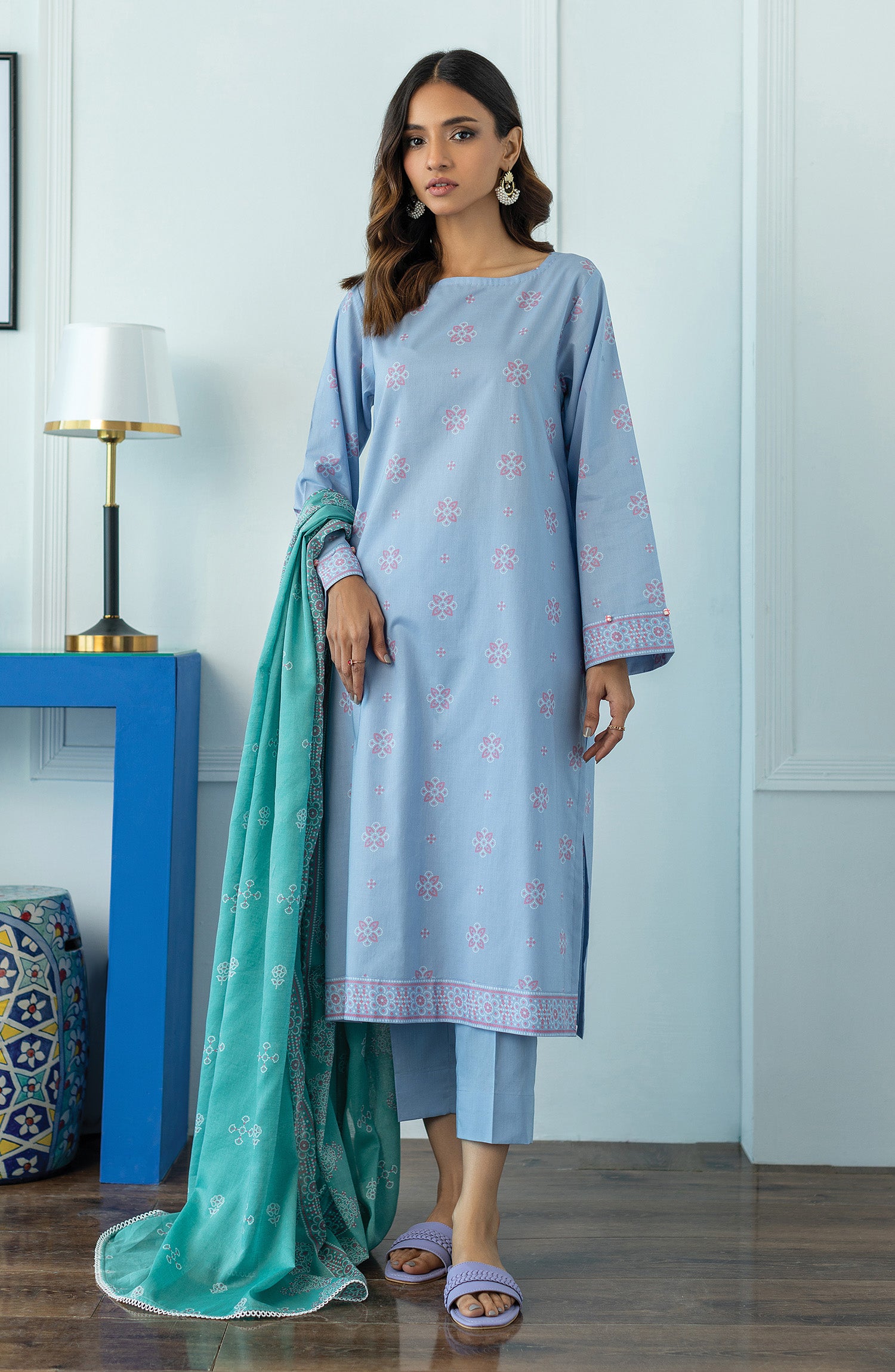 OTL-23-006/U LILAC LAWN  UNSTITCHED SHIRT DUPATTA PANTS