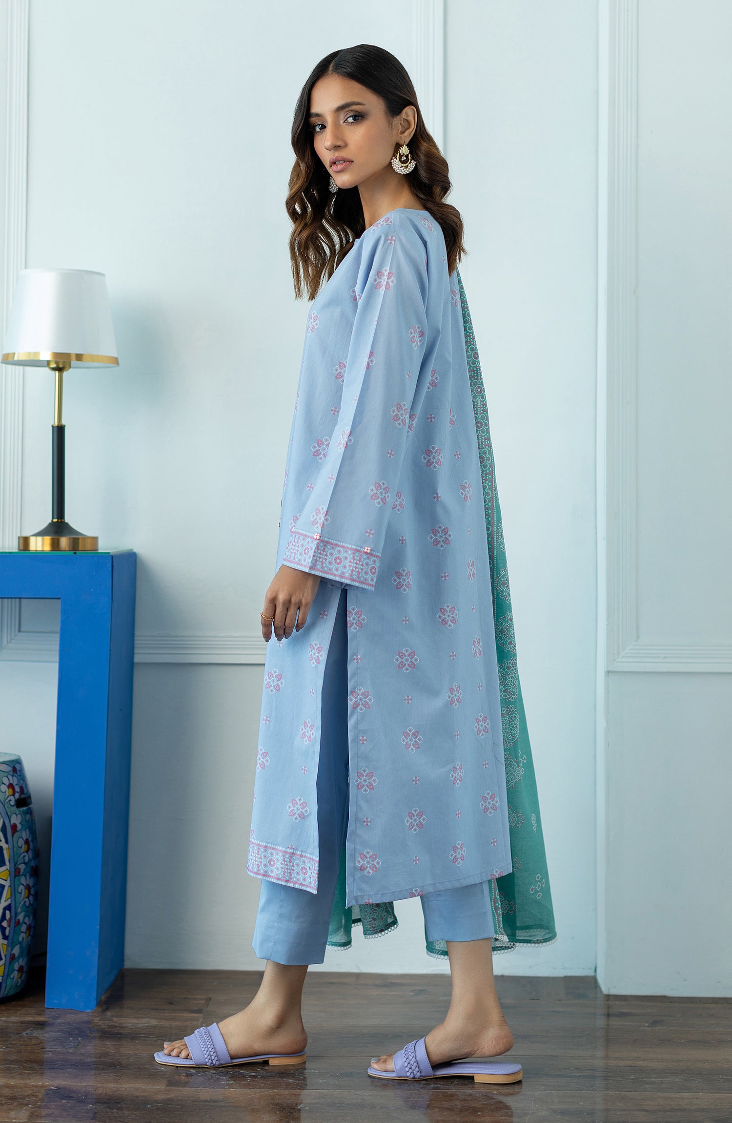 OTL-23-006/U LILAC LAWN  UNSTITCHED SHIRT DUPATTA PANTS