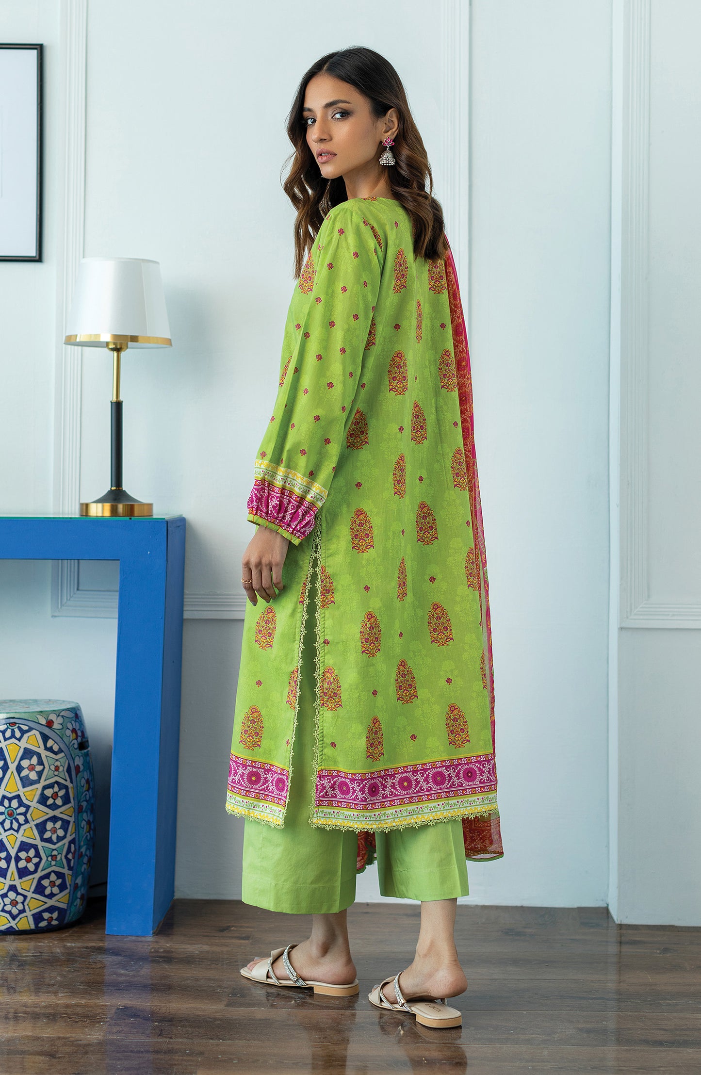 OTL-23-034/U GREEN LAWN  UNSTITCHED SHIRT DUPATTA PANTS