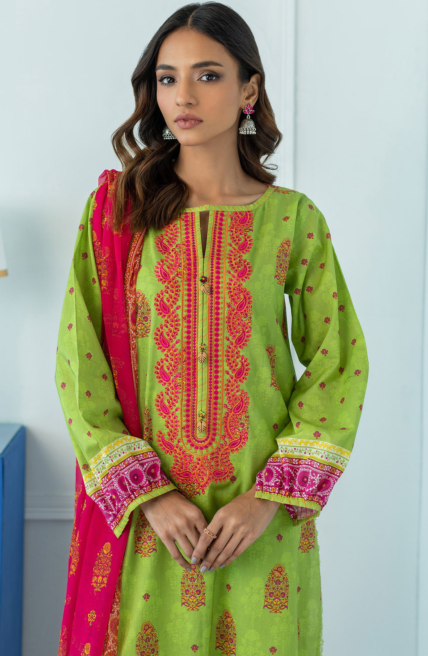 OTL-23-034/U GREEN LAWN  UNSTITCHED SHIRT DUPATTA PANTS