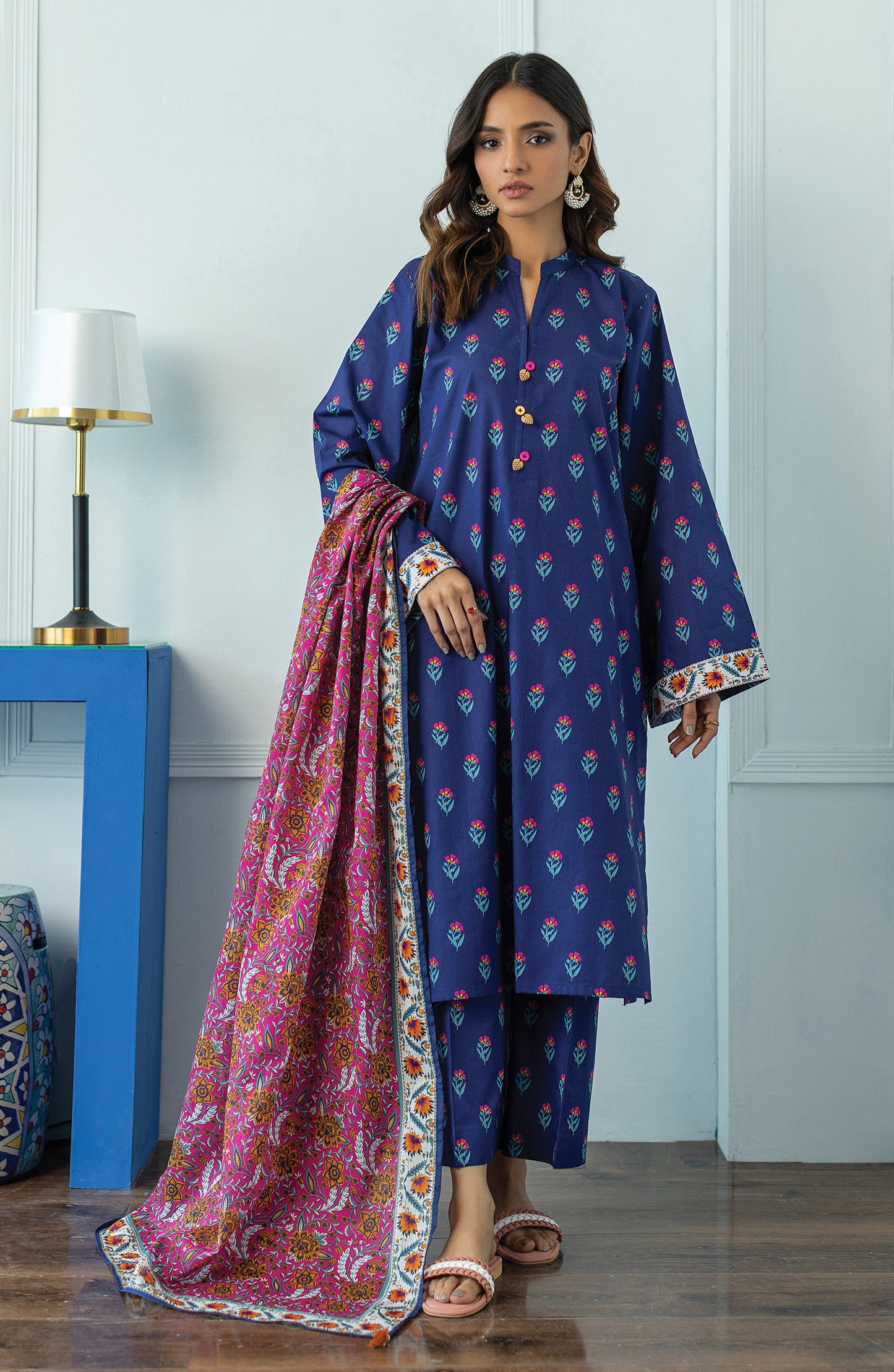 OTL-23-088/S BLUE LAWN  READY TO WEAR SHIRT DUPATTA PANTS