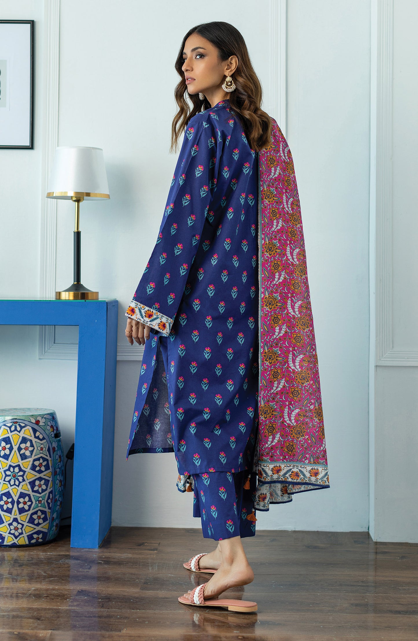 OTL-23-088/S BLUE LAWN  READY TO WEAR SHIRT DUPATTA PANTS