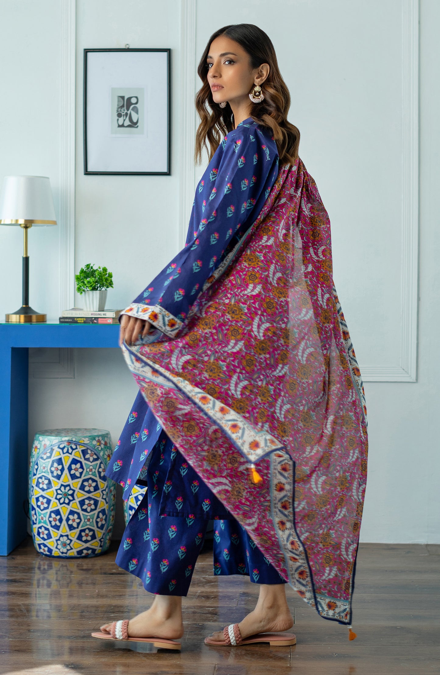 OTL-23-088/S BLUE LAWN  READY TO WEAR SHIRT DUPATTA PANTS