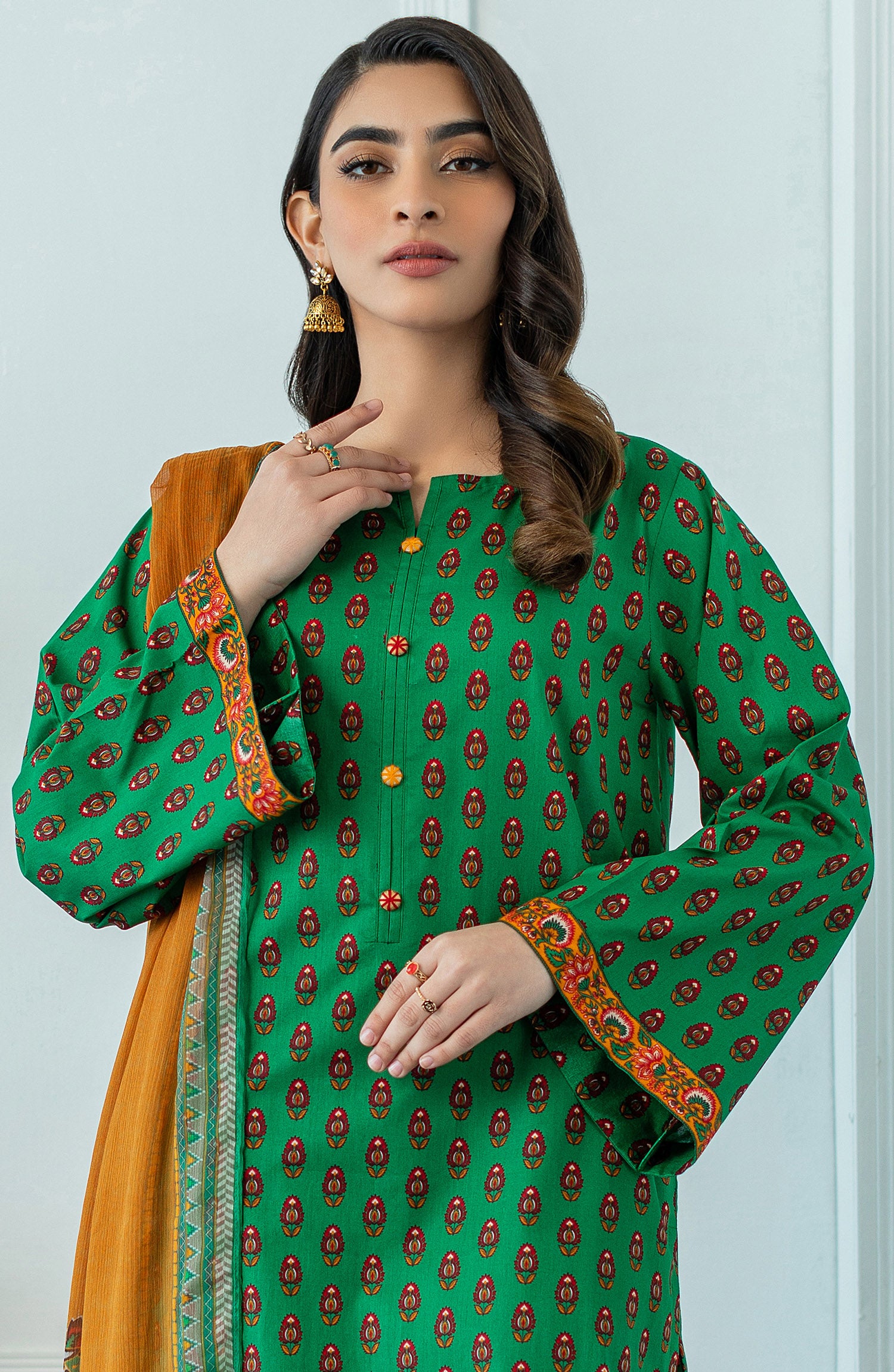 OTL-23-091/U GREEN LAWN  UNSTITCHED SHIRT DUPATTA PANTS