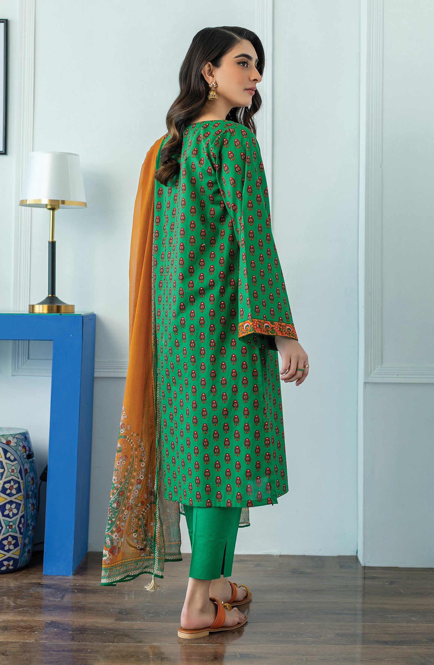 OTL-23-091/U GREEN LAWN  UNSTITCHED SHIRT DUPATTA PANTS