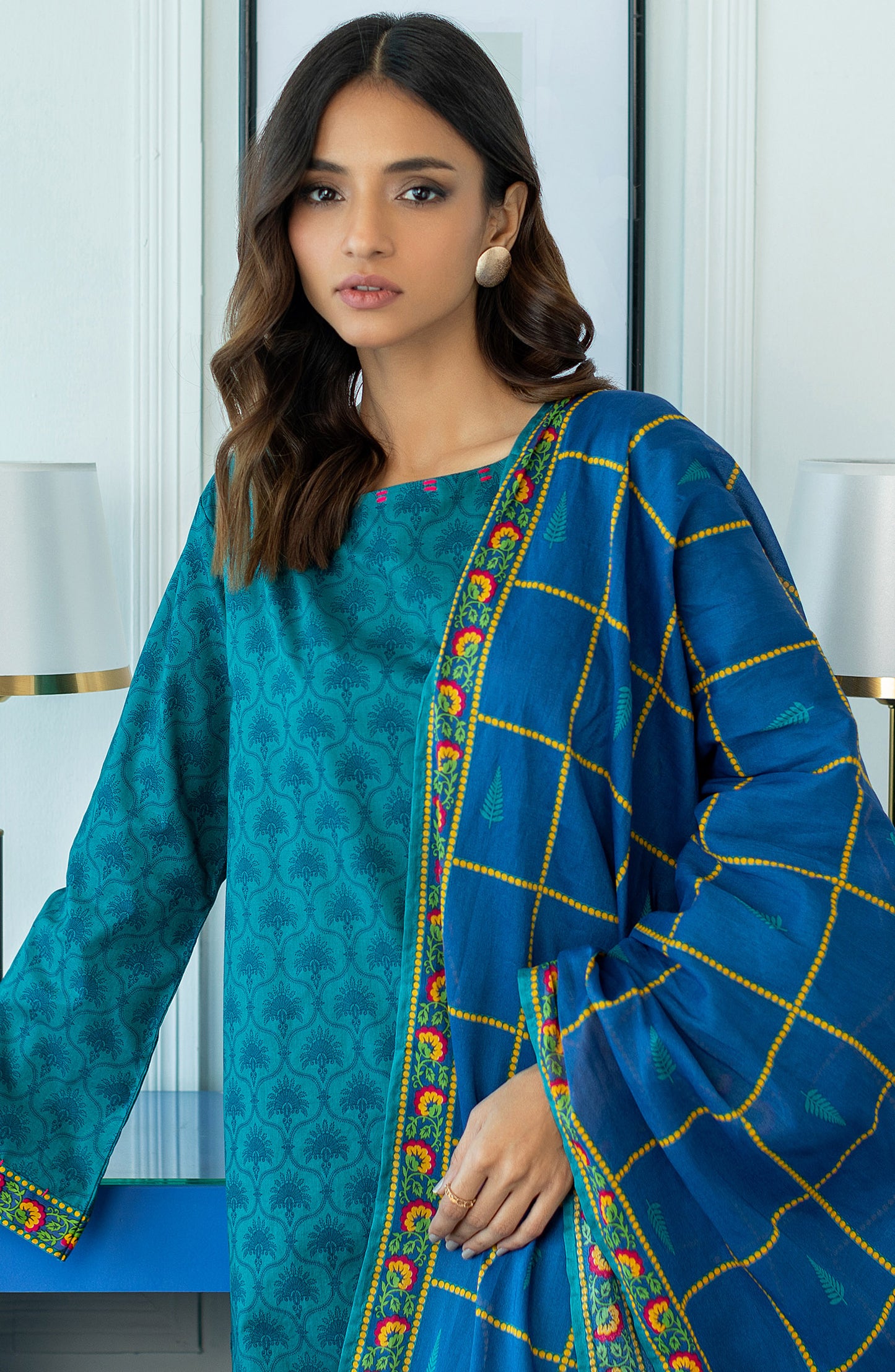 OTL-23-054/S TEAL LAWN  READY TO WEAR SHIRT DUPATTA PANTS