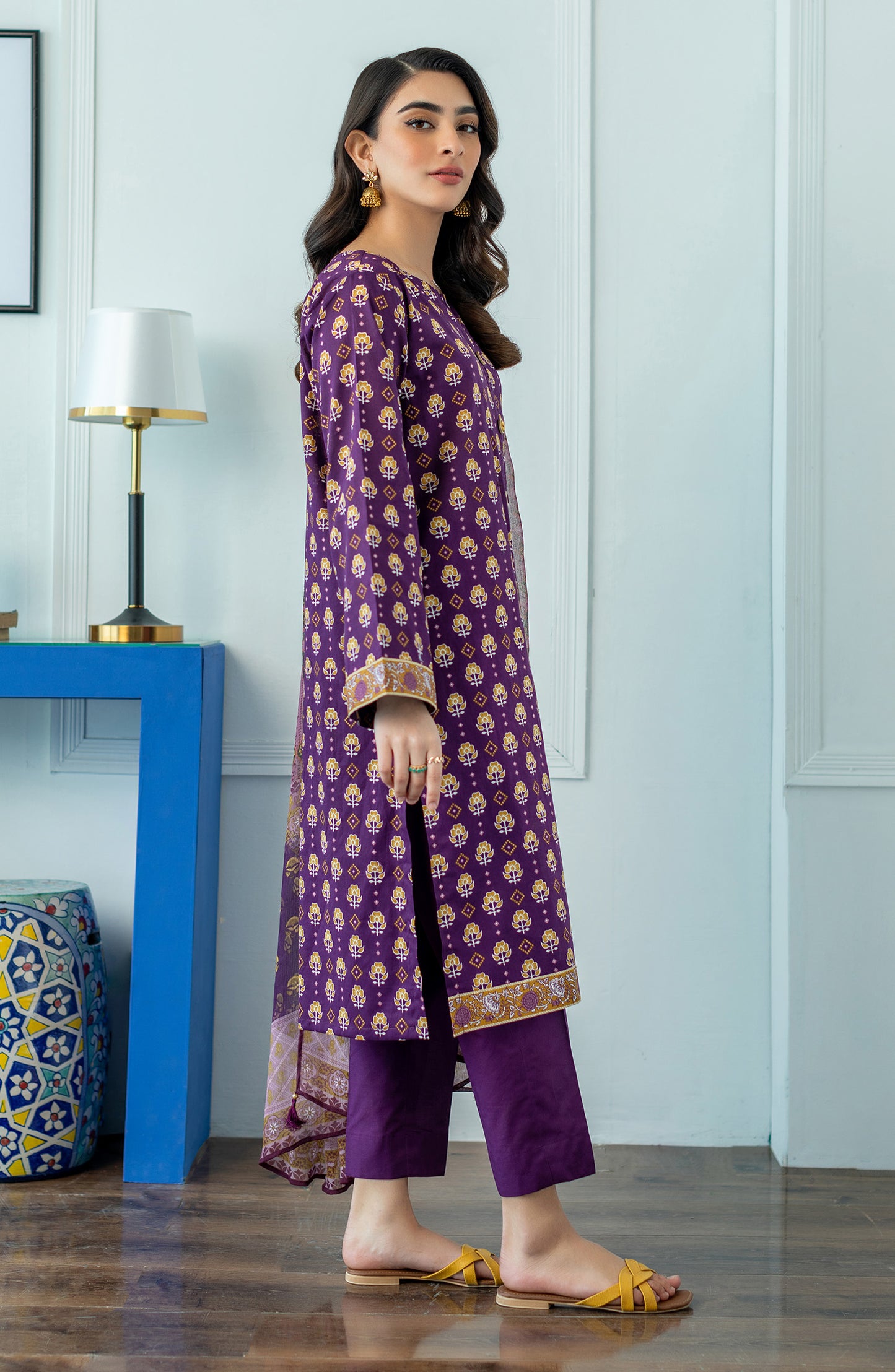 OTL-23-063/S PURPLE LAWN  READY TO WEAR SHIRT DUPATTA PANTS