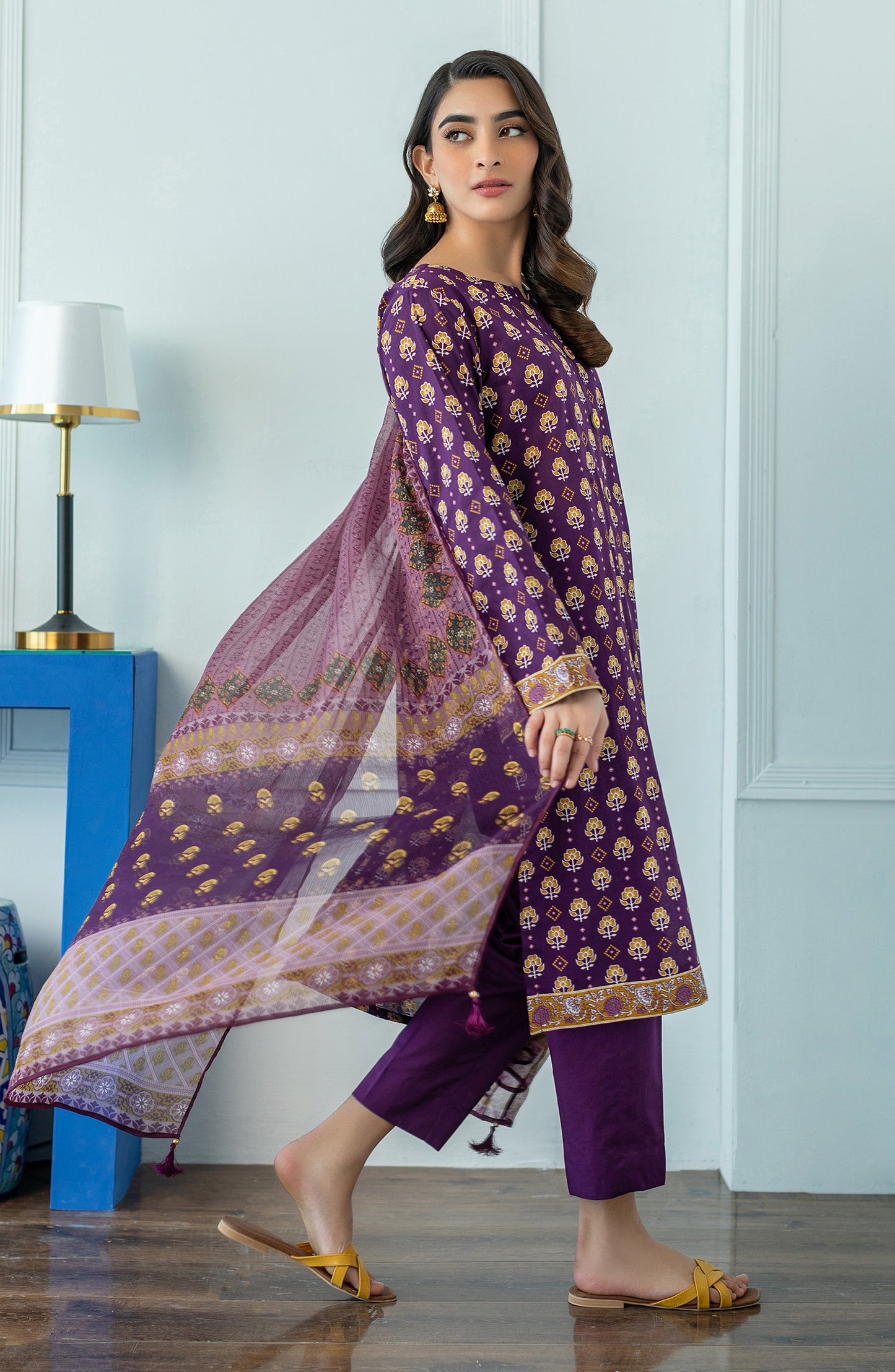 OTL-23-063/S PURPLE LAWN  READY TO WEAR SHIRT DUPATTA PANTS