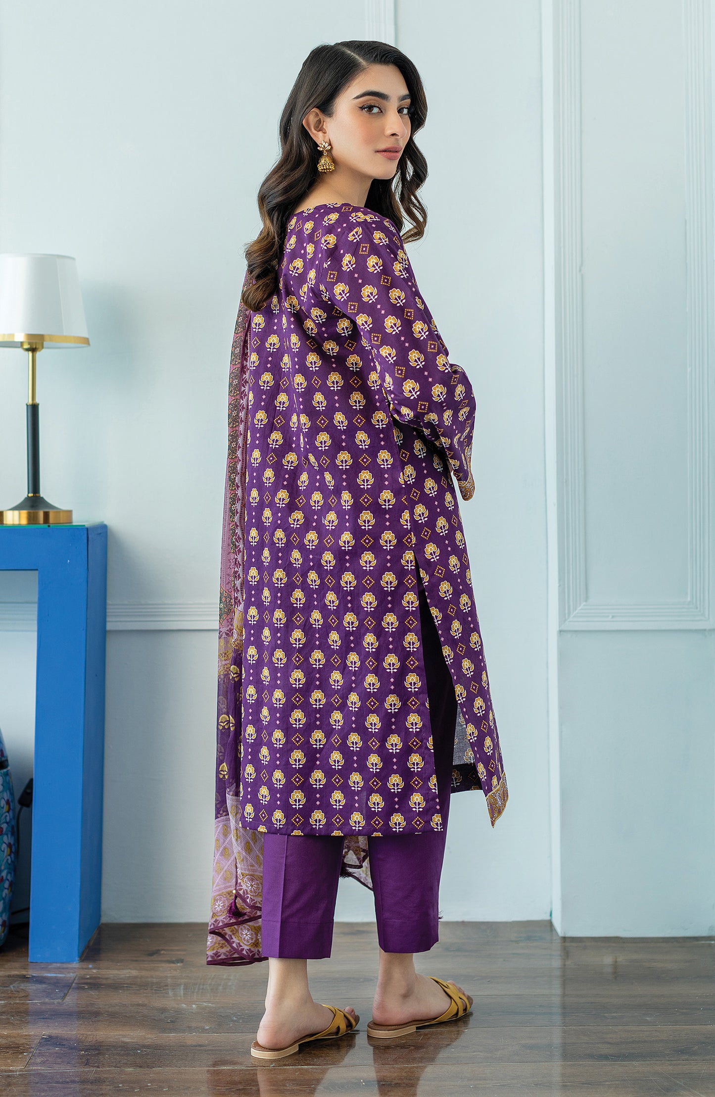 OTL-23-063/S PURPLE LAWN  READY TO WEAR SHIRT DUPATTA PANTS