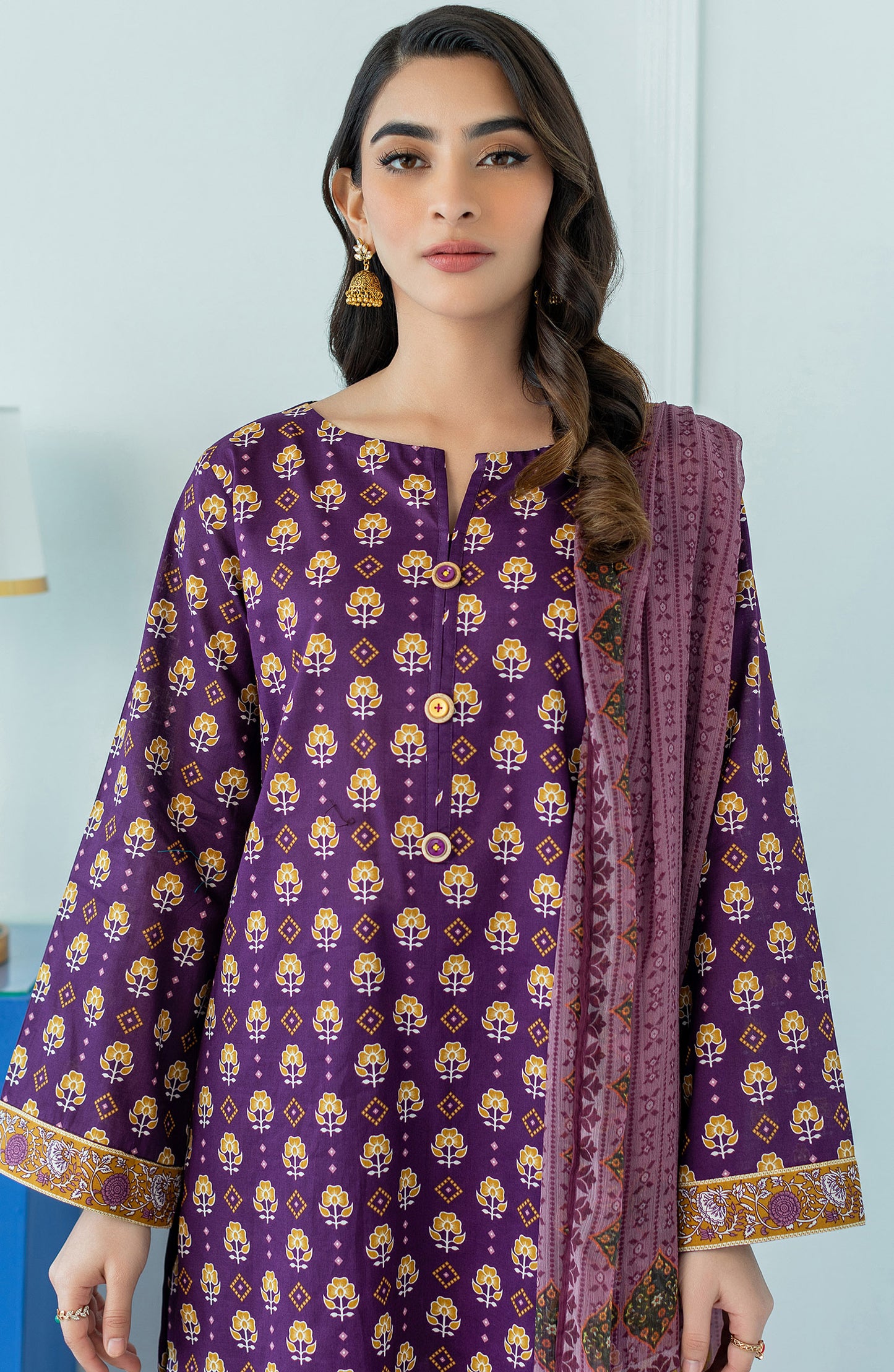OTL-23-063/S PURPLE LAWN  READY TO WEAR SHIRT DUPATTA PANTS