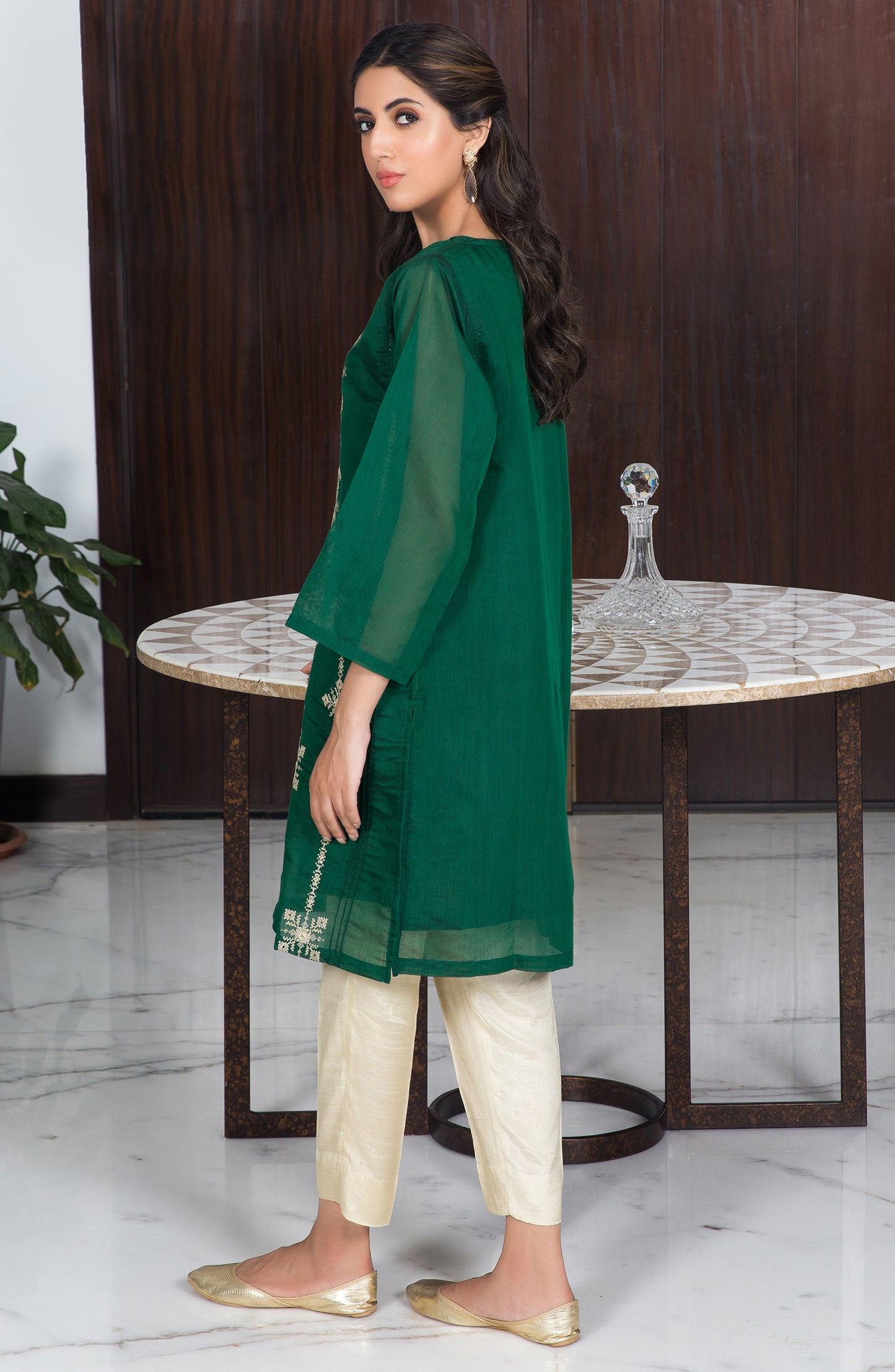 Stitched 1 Piece Embroidered Cotton Shirt