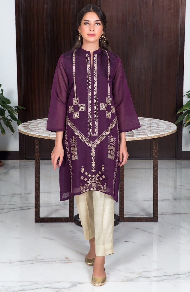 Stitched 1 Piece Embroidered Cotton Shirt